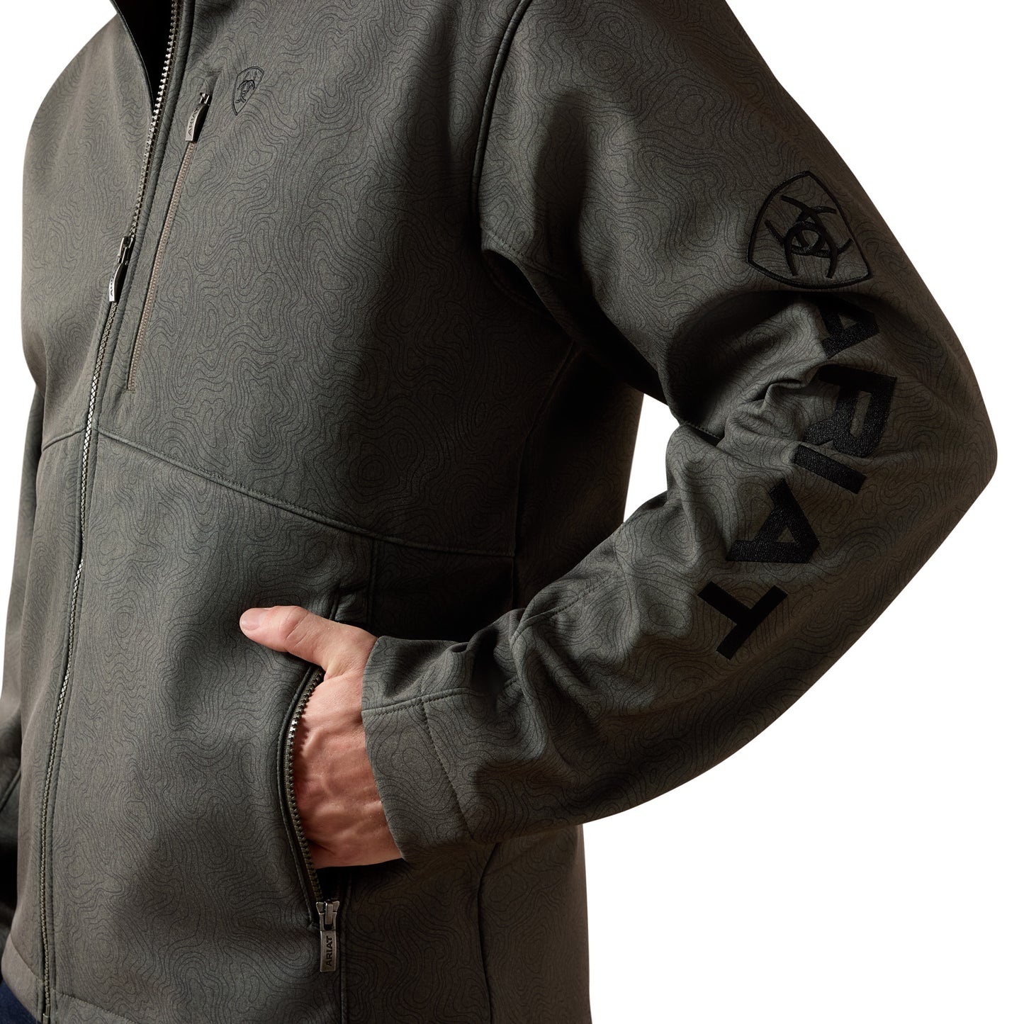 Ariat Men's Logo Beluga Grey Softshell Jacket 10079579