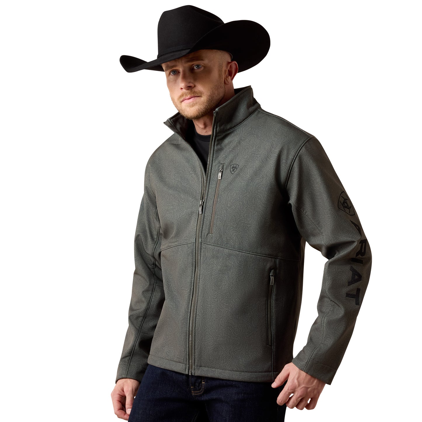 Ariat Men's Logo Beluga Grey Softshell Jacket 10079579