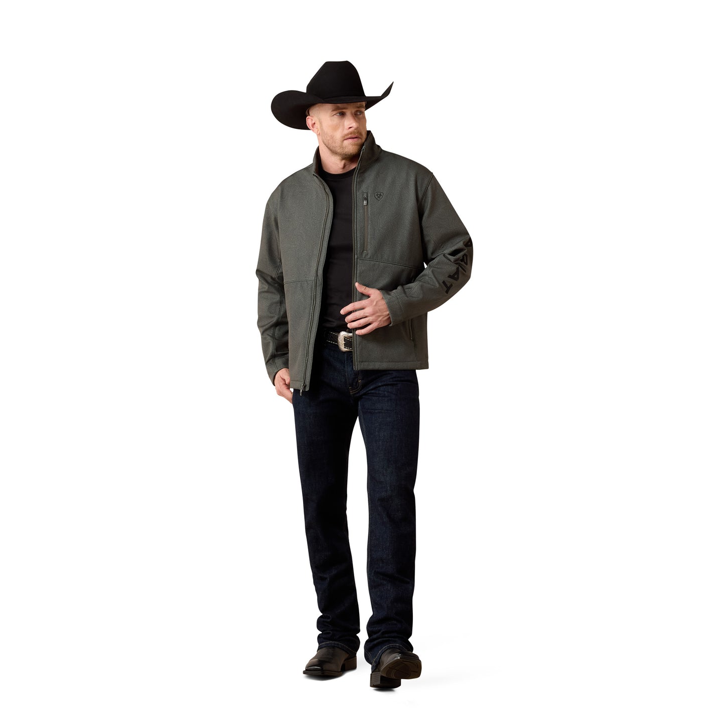 Ariat Men's Logo Beluga Grey Softshell Jacket 10079579