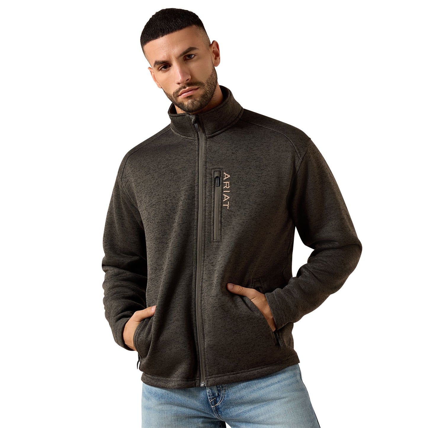 Ariat Men's Caldwell Beluga Full Zip Fleece Sweater 10079580