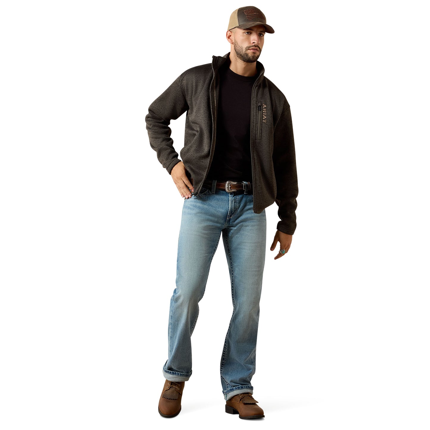 Ariat Men's Caldwell Beluga Full Zip Fleece Sweater 10079580