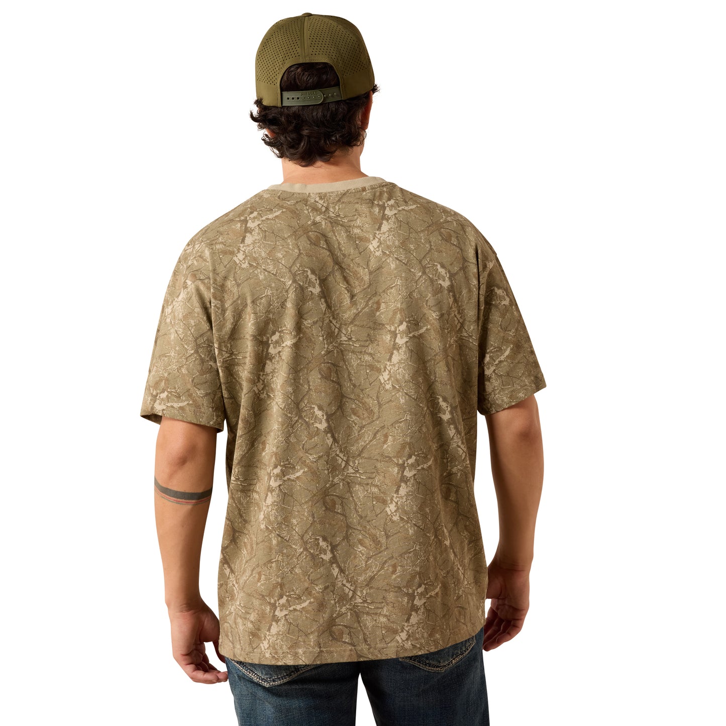 Ariat Men's All Over Print Beige Camo ToughStock Boxy T-Shirt 10079583