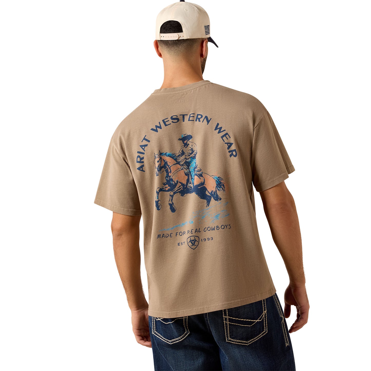 Ariat Men's Real Cowboy Desert Taupe ToughStock Boxy T-Shirt 10079594