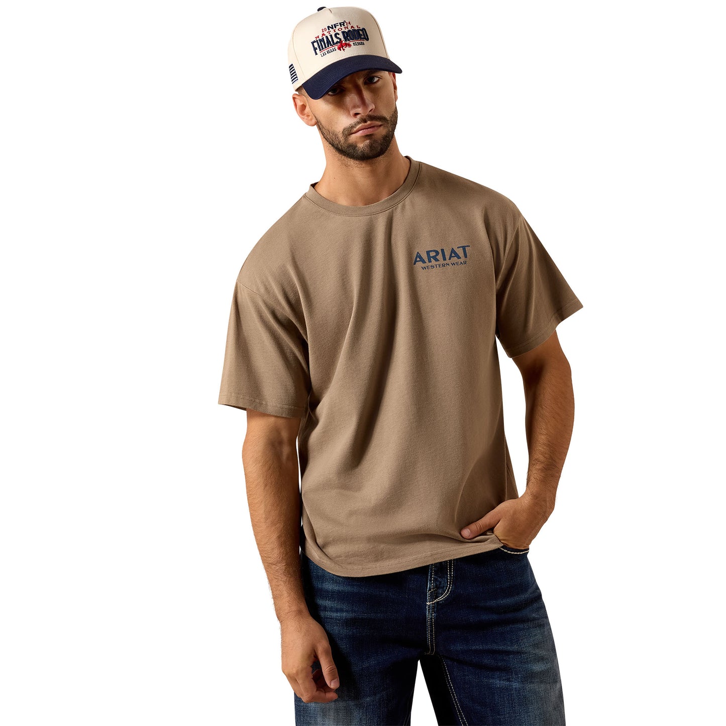 Ariat Men's Real Cowboy Desert Taupe ToughStock Boxy T-Shirt 10079594