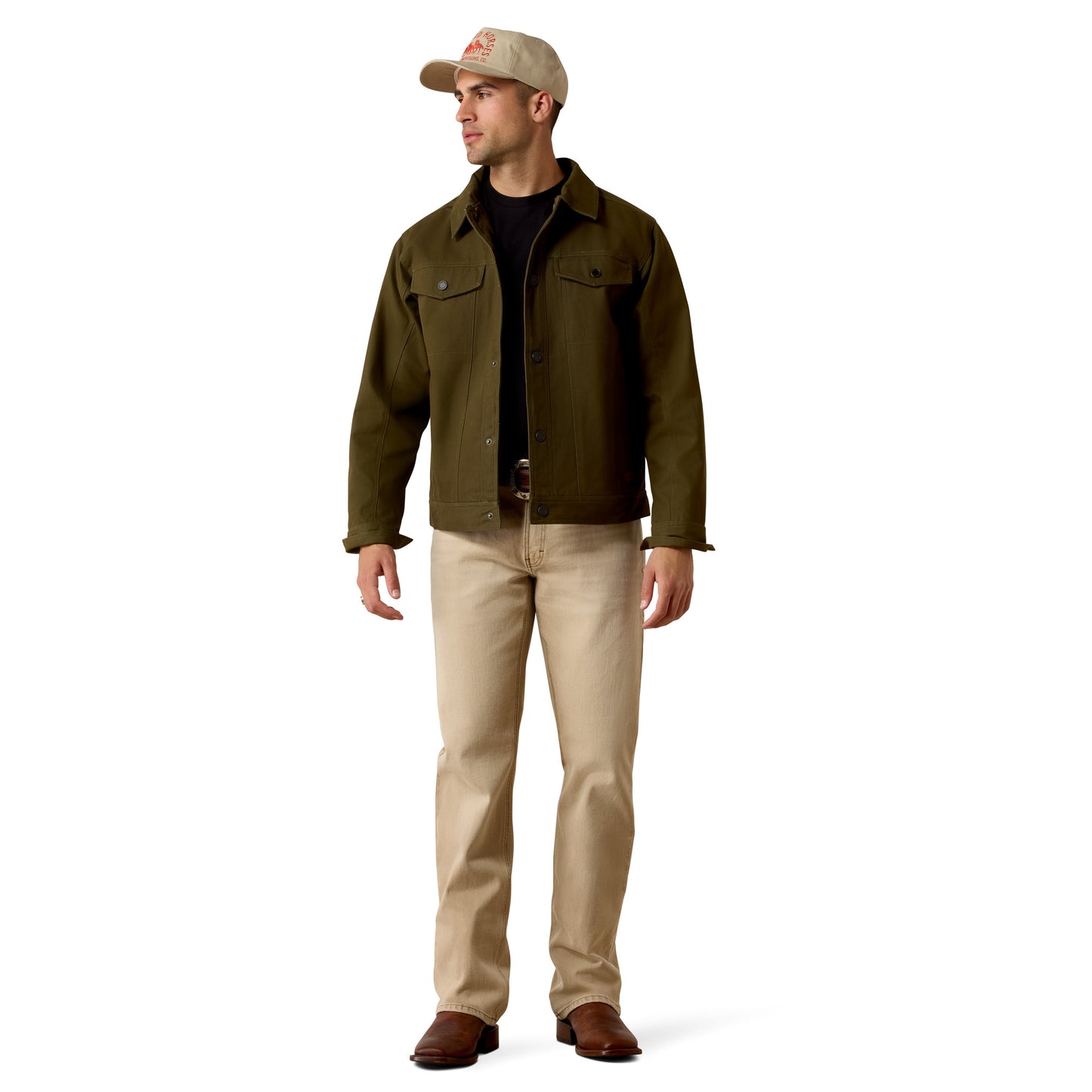 Ariat Men's Canvas Rancher Desert Sand Khaki Trucker Jacket 10079595