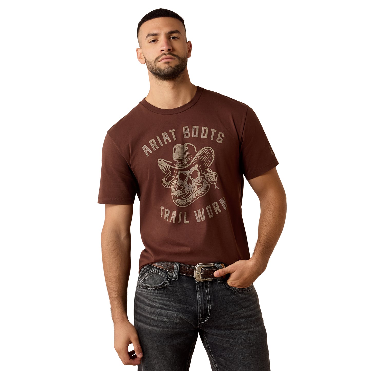 Ariat Men's Desert Skull Deep Mahogany Graphic T-Shirt 10079598