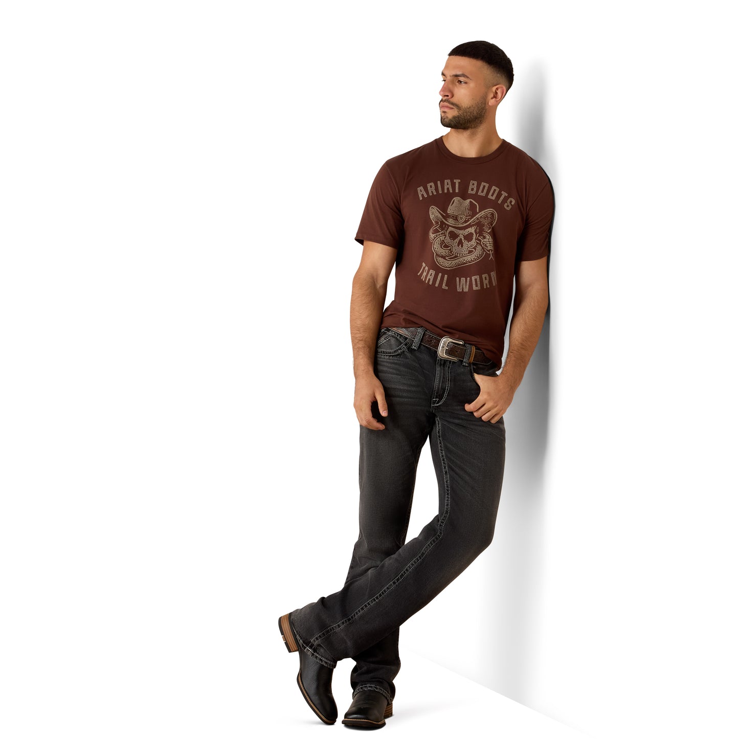 Ariat Men's Desert Skull Deep Mahogany Graphic T-Shirt 10079598