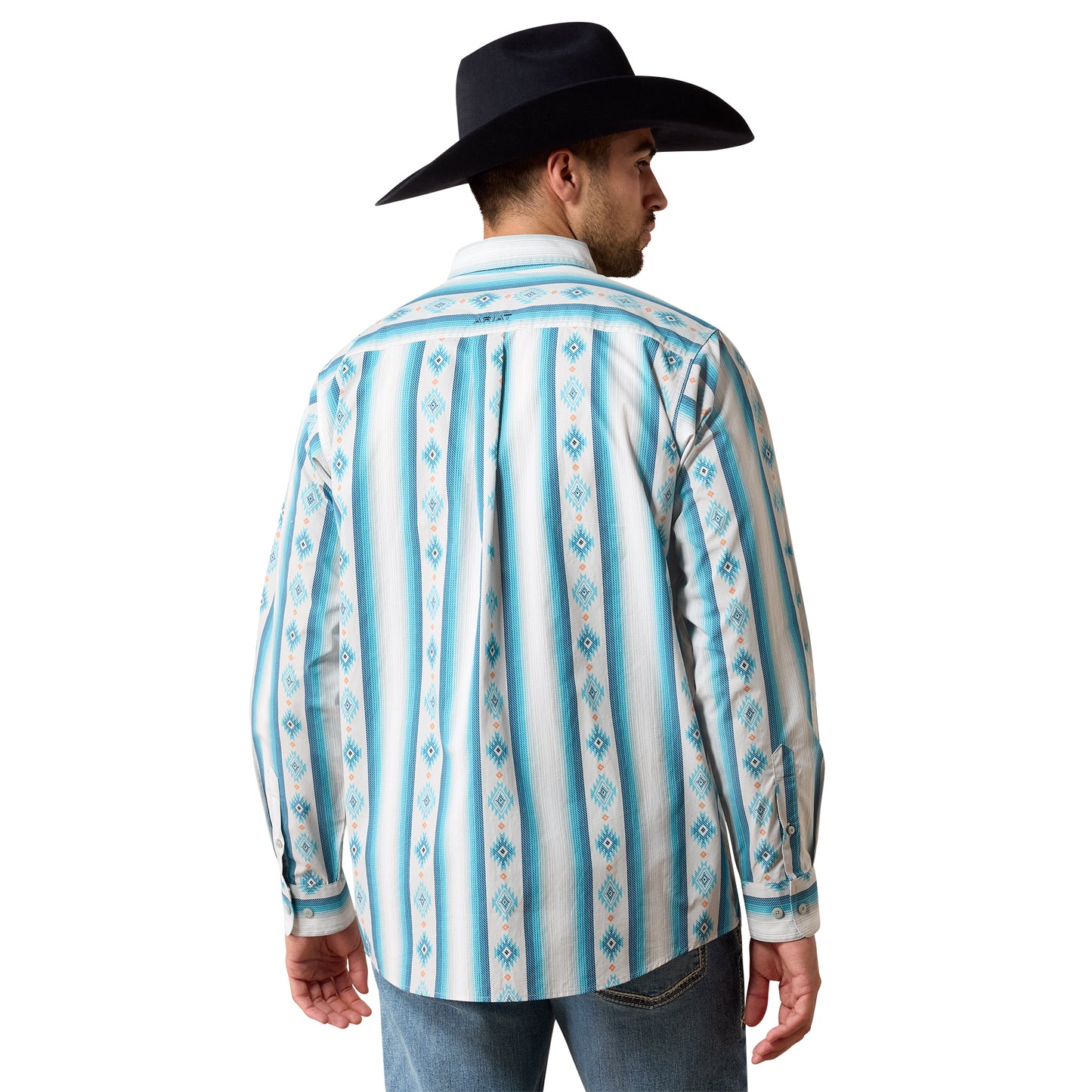 Ariat Men's Powers Grey Multi Serape Striped Classic Fit Shirt 10079602