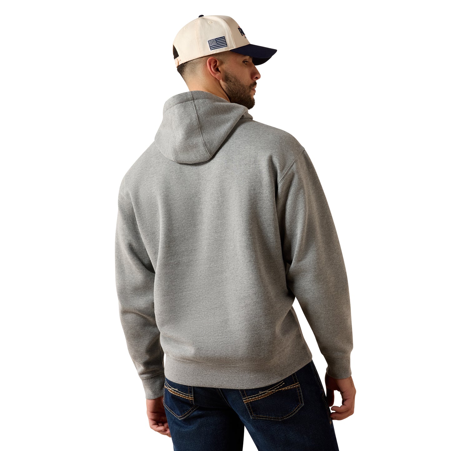 Ariat Men's Grey Heather Embossed Logo Hoodie 10079605