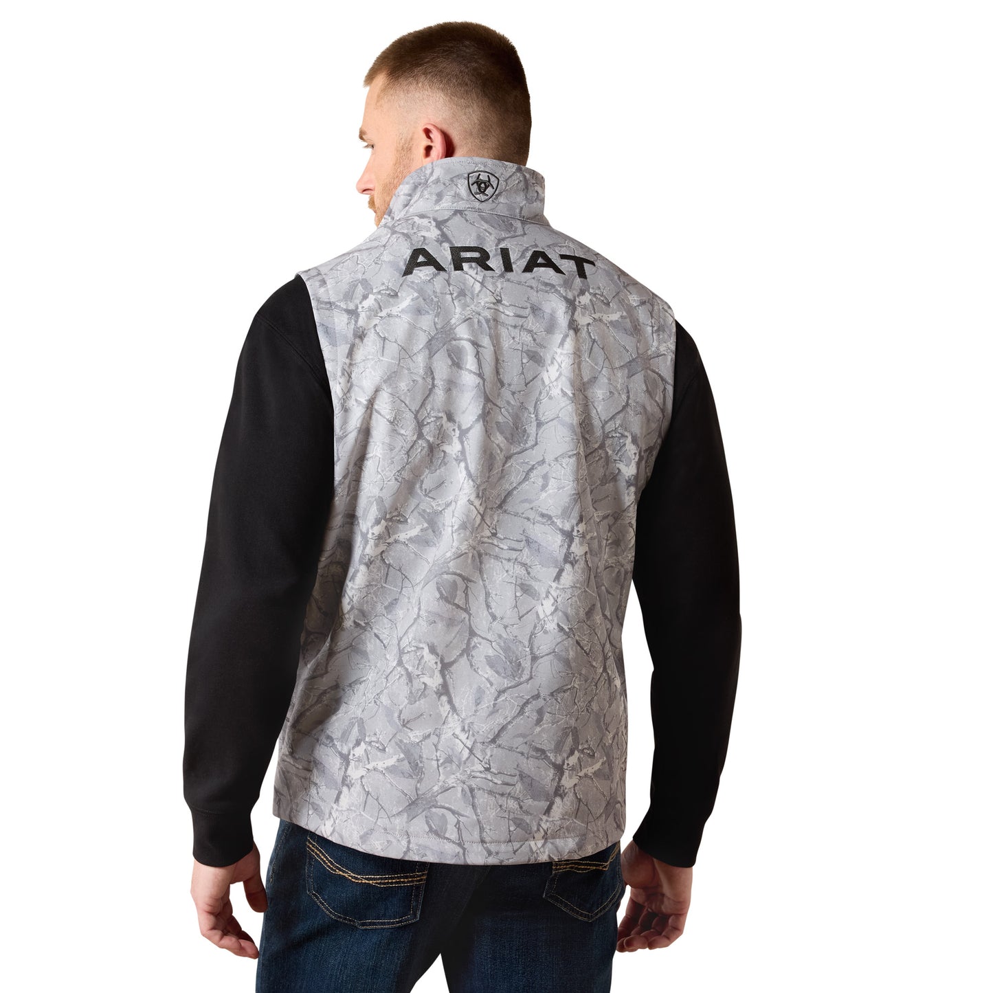 Ariat Men's Logo Grey Camo Print Softshell Vest 10079606