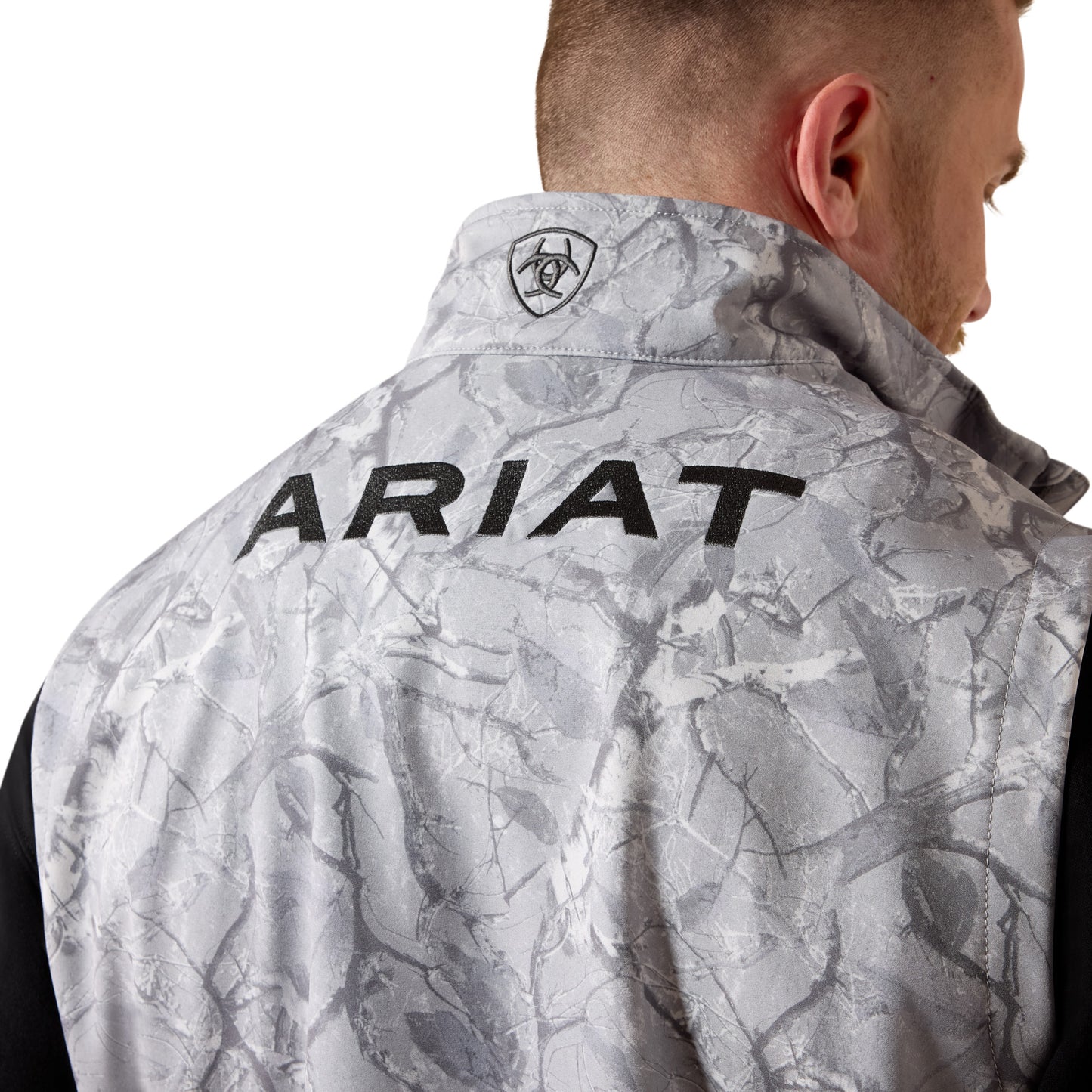 Ariat Men's Logo Grey Camo Print Softshell Vest 10079606