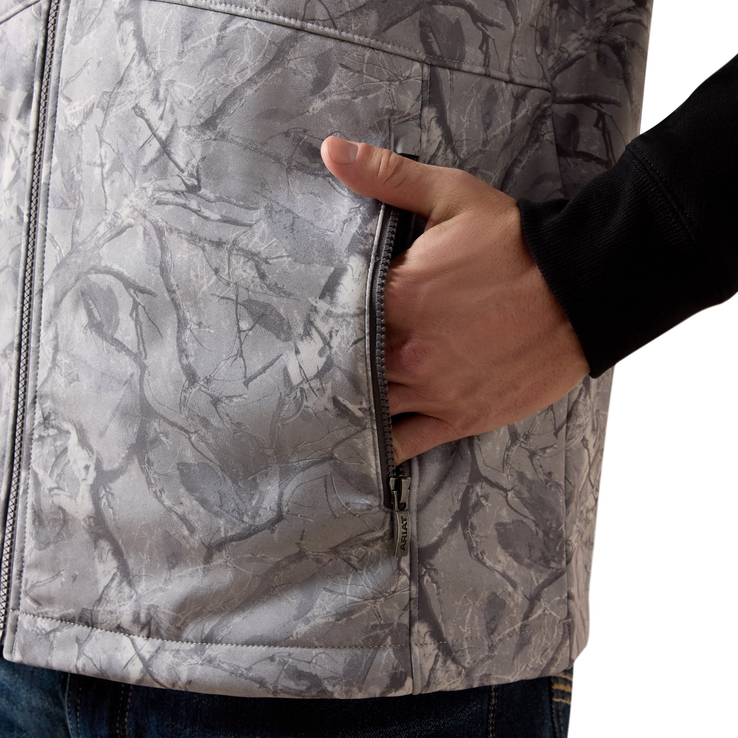 Ariat Men's Logo Grey Camo Print Softshell Vest 10079606