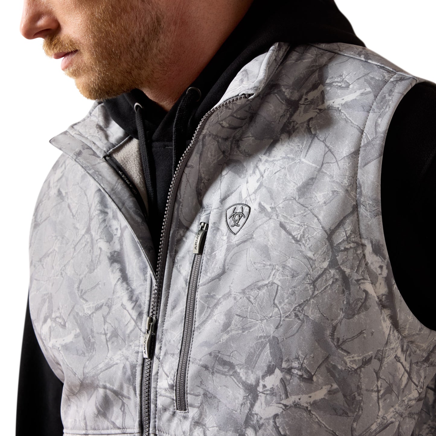 Ariat Men's Logo Grey Camo Print Softshell Vest 10079606