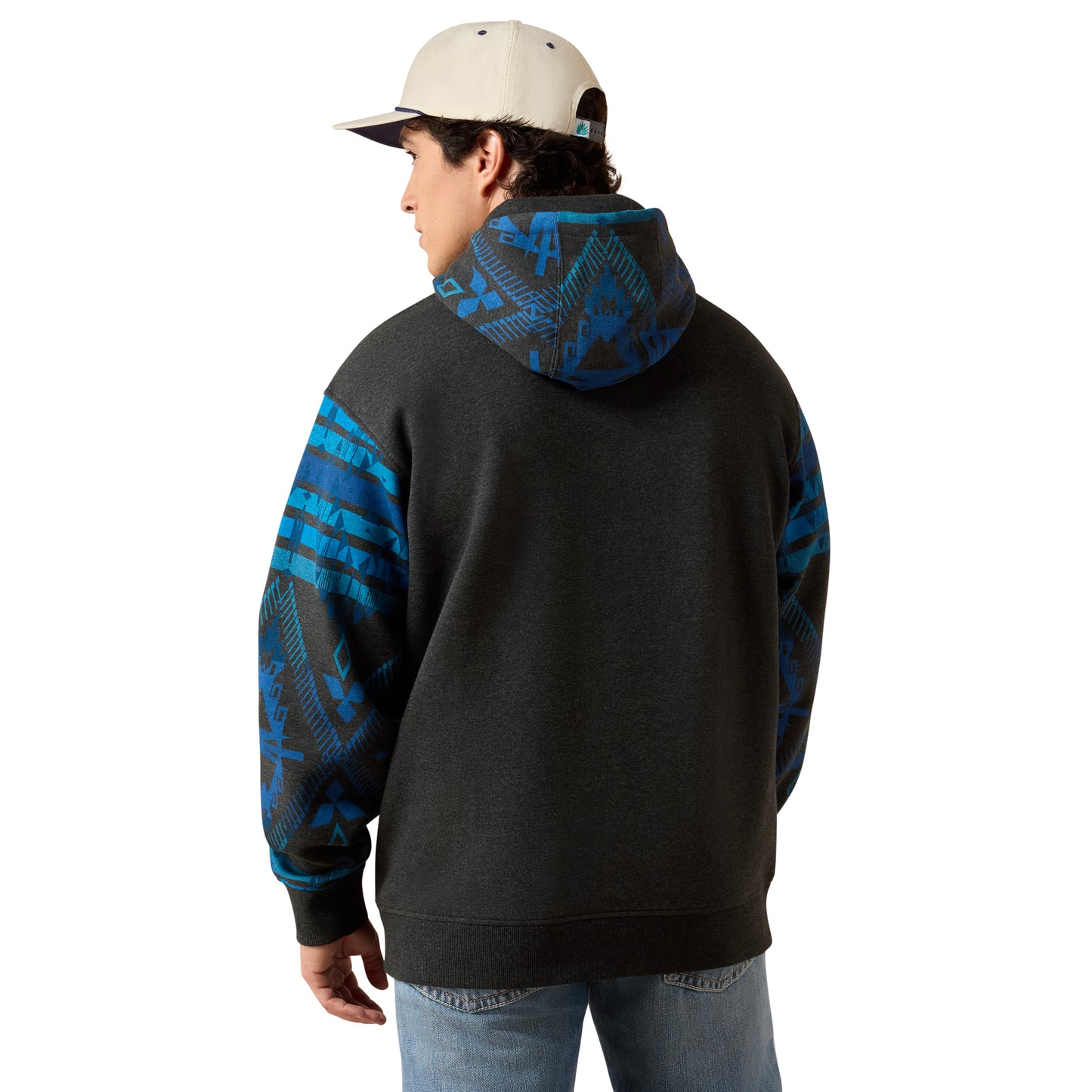 Ariat Men's Charcoal Heather Southwest PRI Color Block Hoodie 10079636