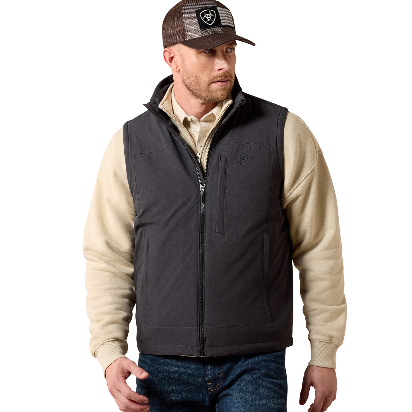 Ariat Men's Pioneer Charcoal Heather StretchShell Vest 10079637