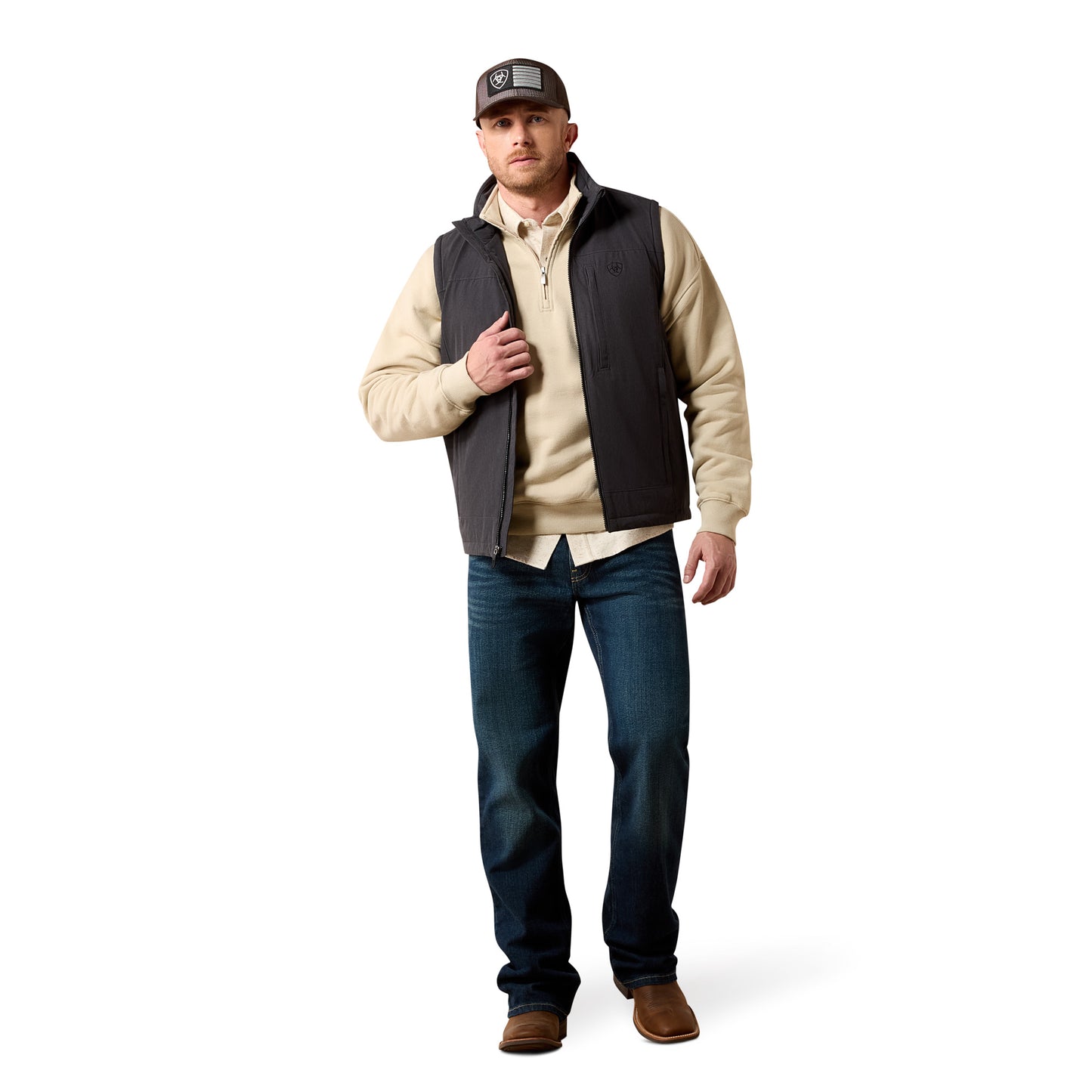 Ariat Men's Pioneer Charcoal Heather StretchShell Vest 10079637