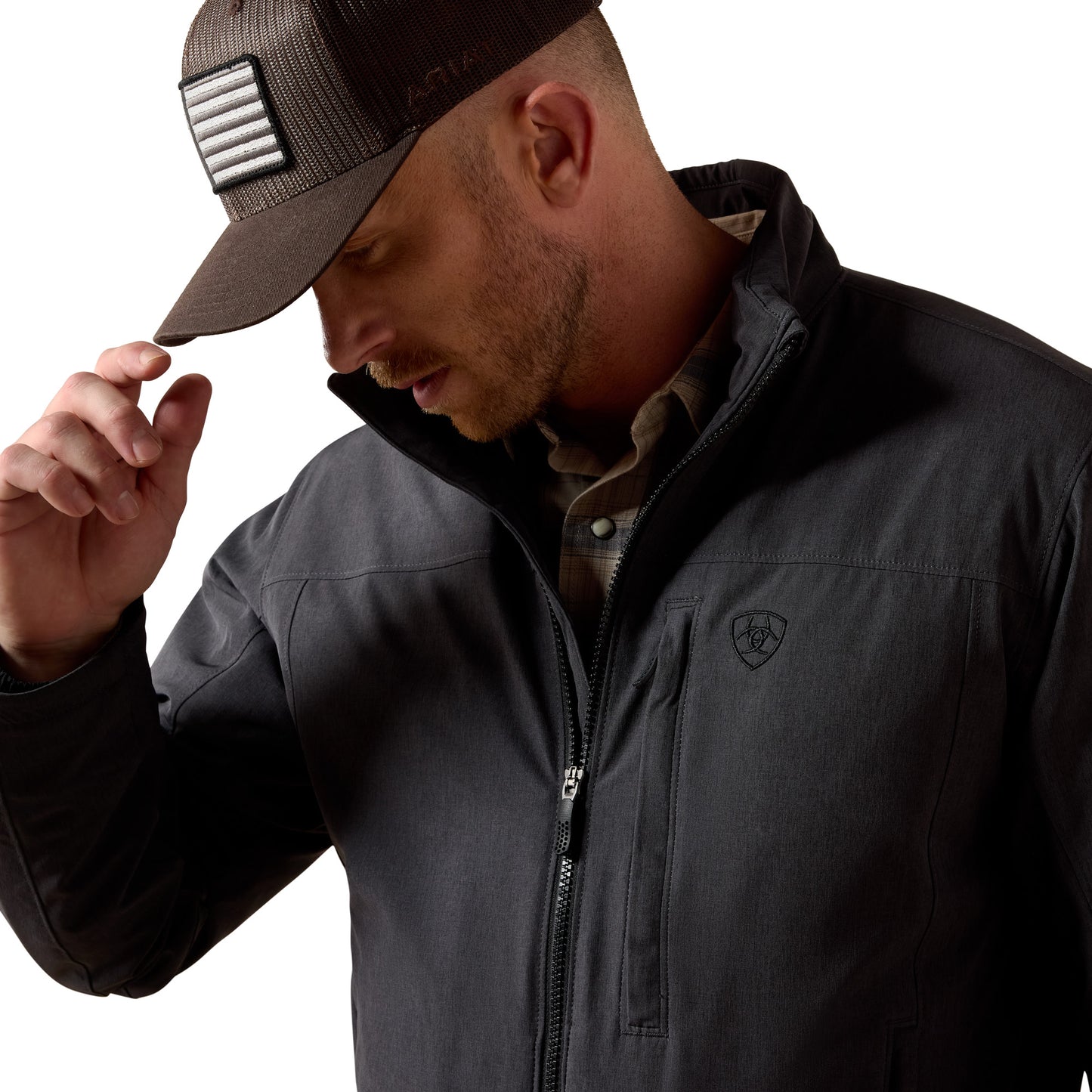 Ariat Men's Pioneer Charcoal Heather StretchShell Jacket 10079638