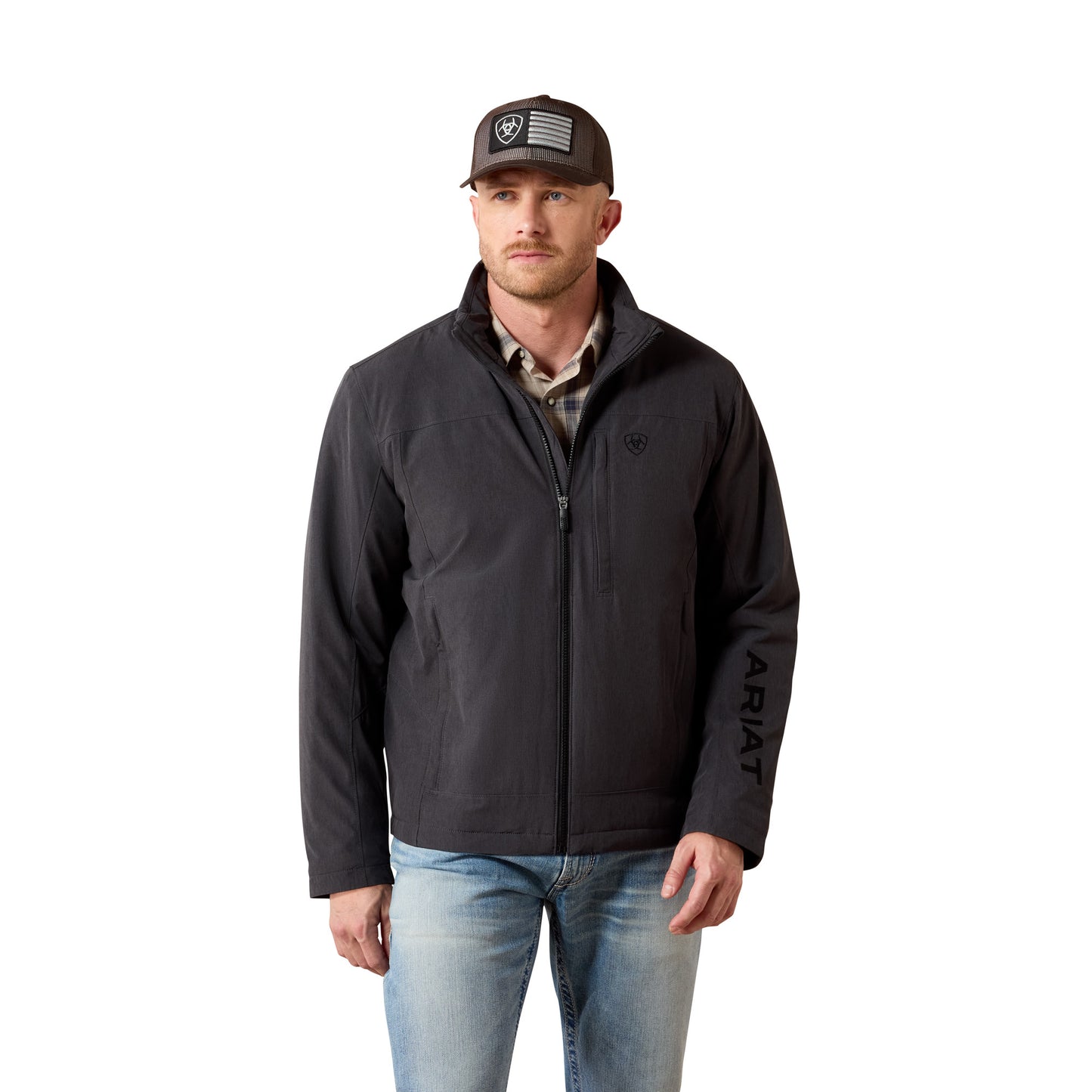Ariat Men's Pioneer Charcoal Heather StretchShell Jacket 10079638
