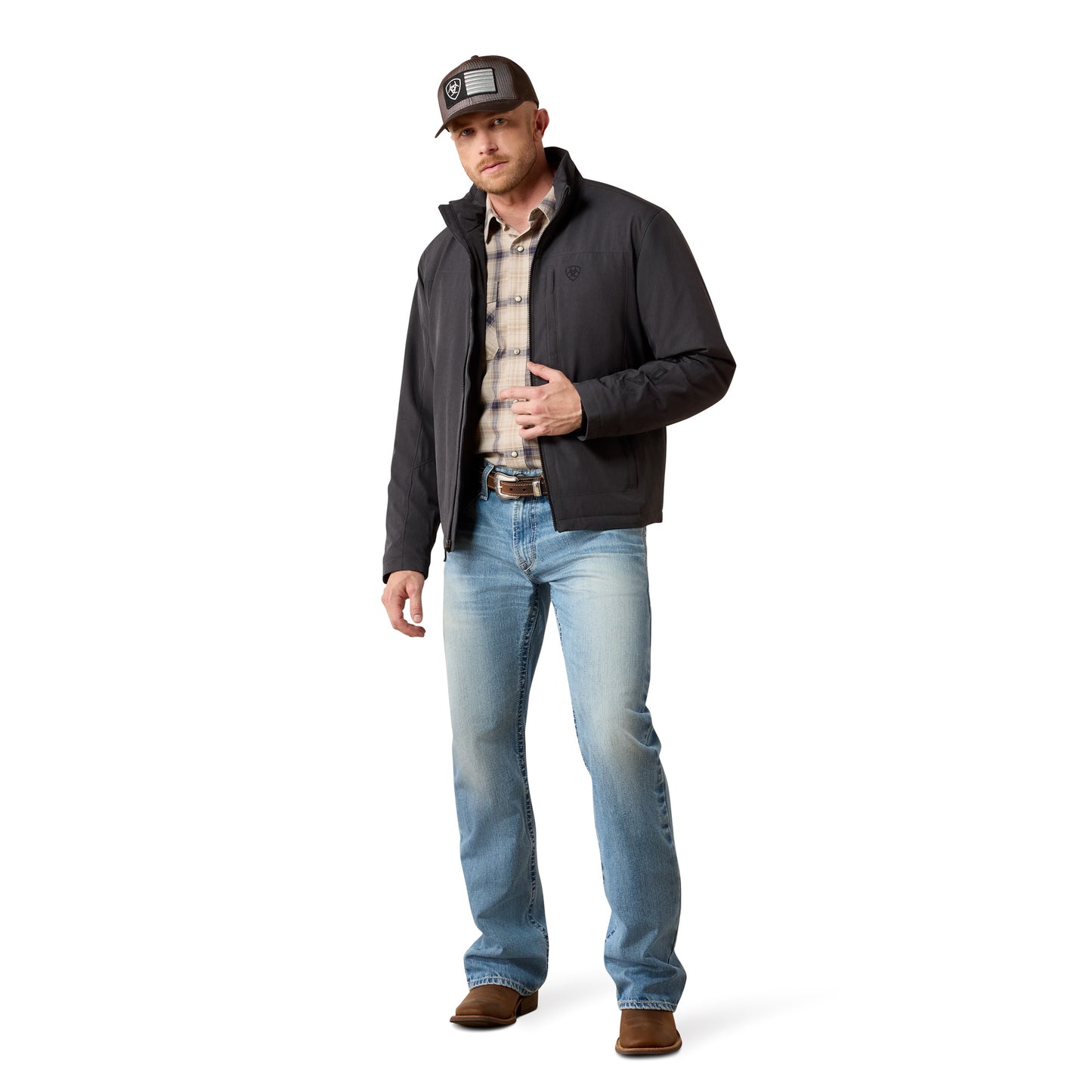 Ariat Men's Pioneer Charcoal Heather StretchShell Jacket 10079638