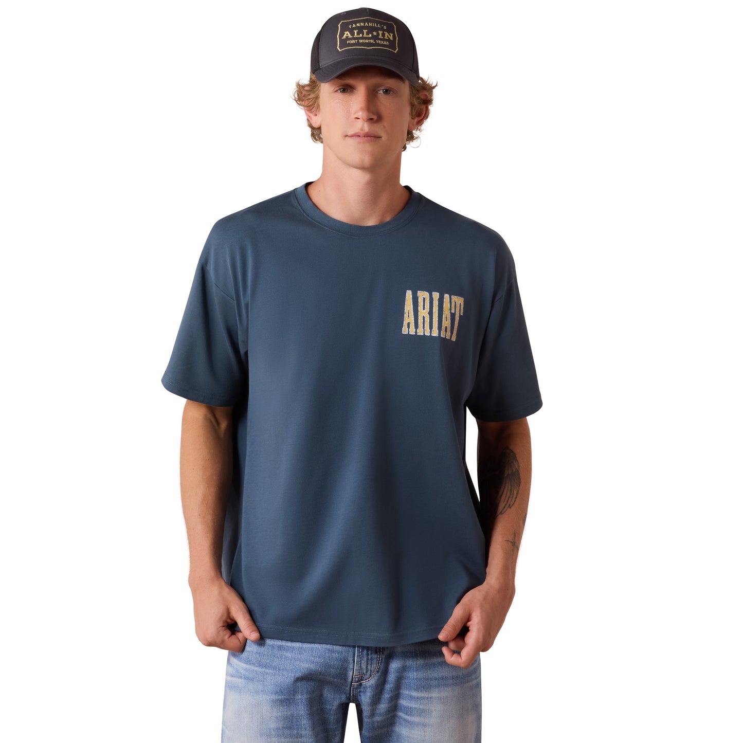 Ariat Men's Apex Freedom Eagle Dark Slate ToughStock Boxy T-Shirt 10079645