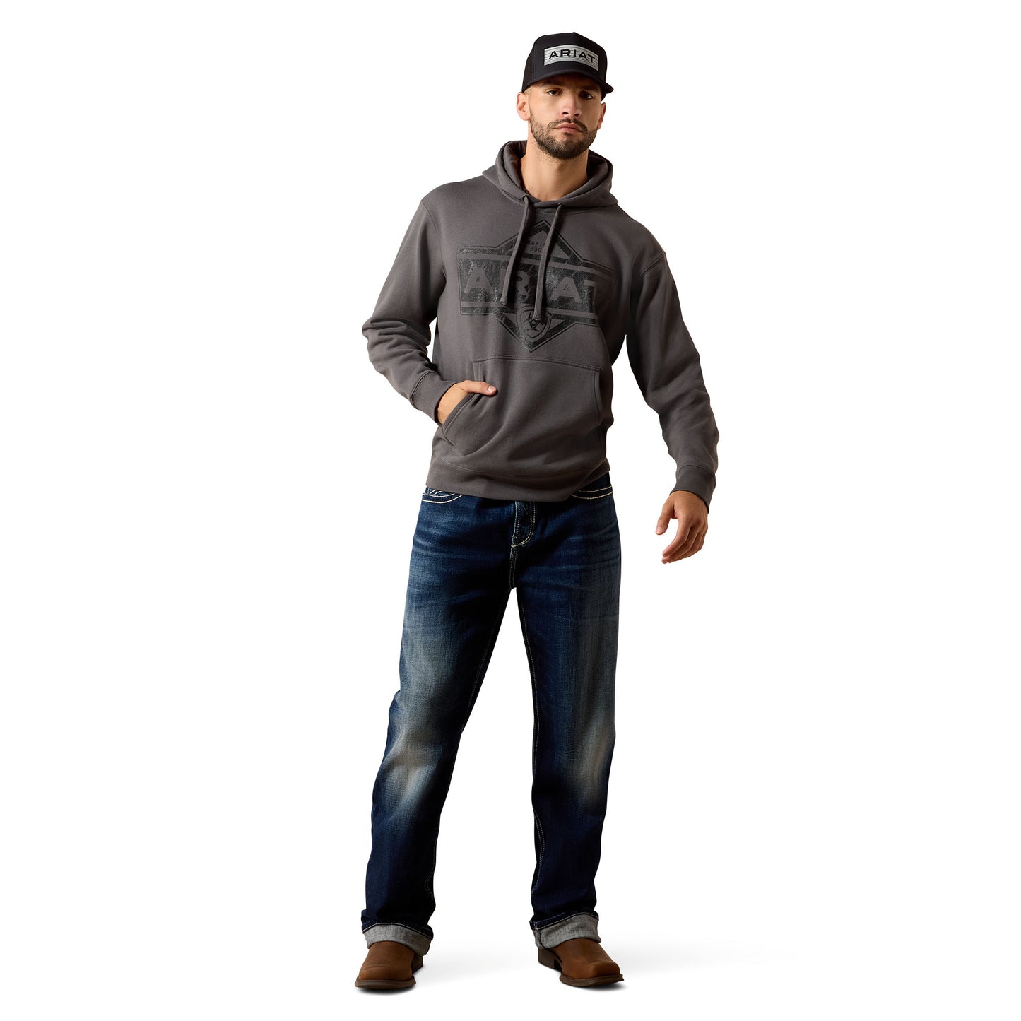 Ariat Men's Leather Diamond Dark Shadow Hoodie 10079648