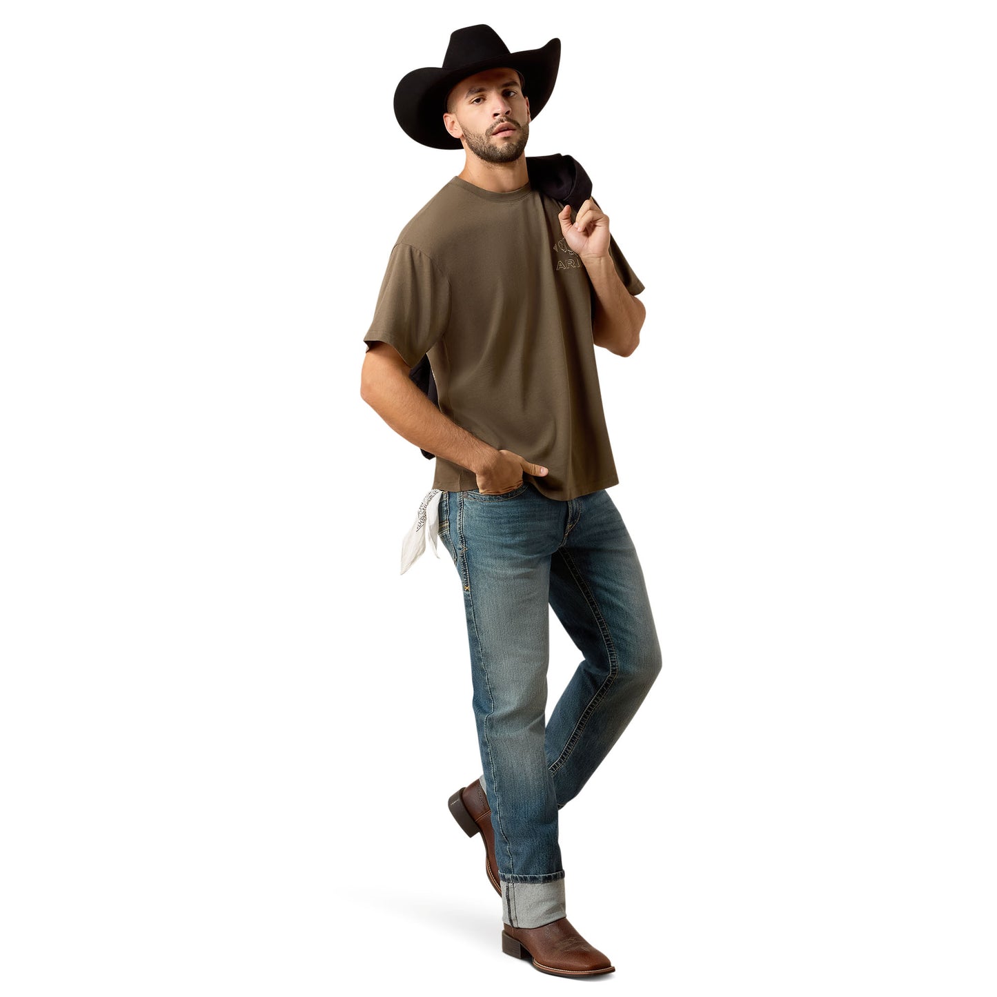 Ariat Men's Buffalo Bandana Crocodile ToughStock Boxy T-Shirt 10079656
