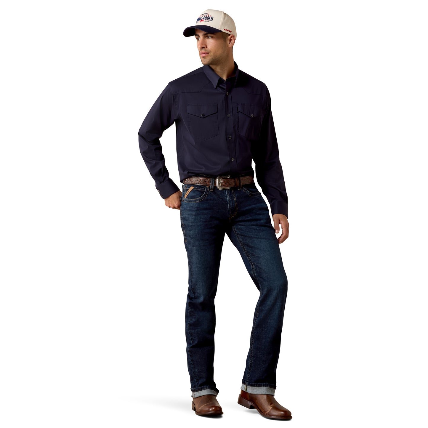 Ariat Men's Everything Navy Classic Fit Snap Shirt 10079755