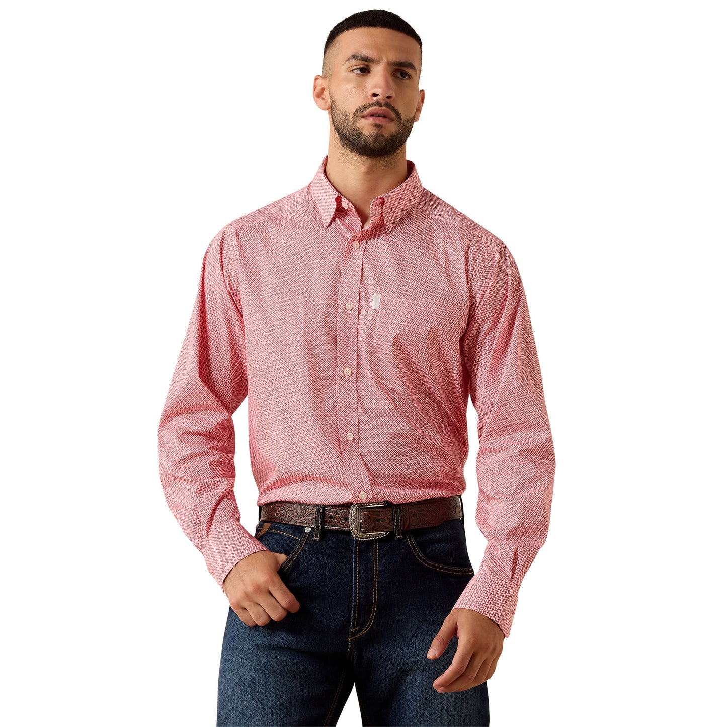 Ariat Men's Everything White Scarlet Geo Print Classic Fit Shirt 10079768
