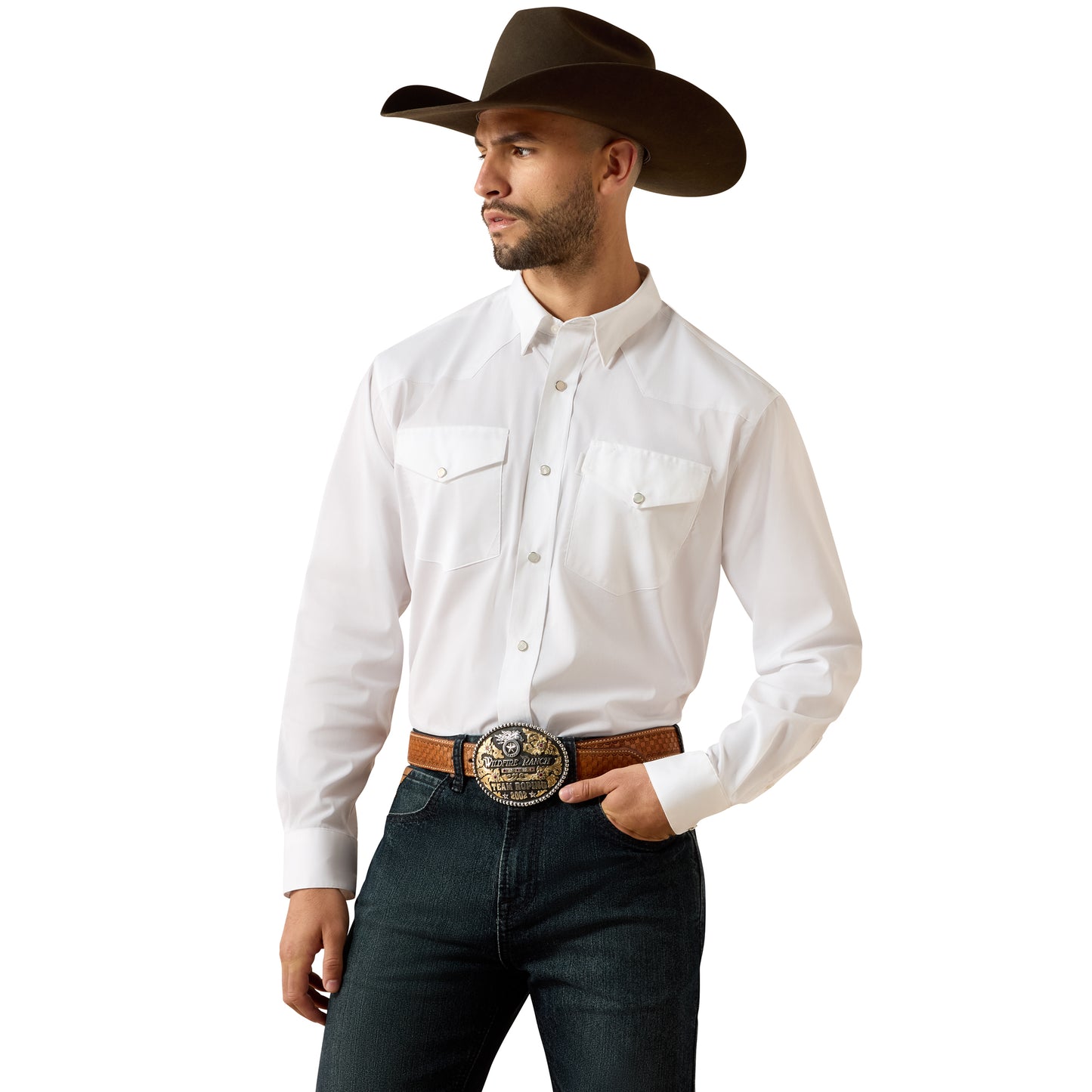 Ariat Men's Everything White Classic Fit Snap Shirt 10079771