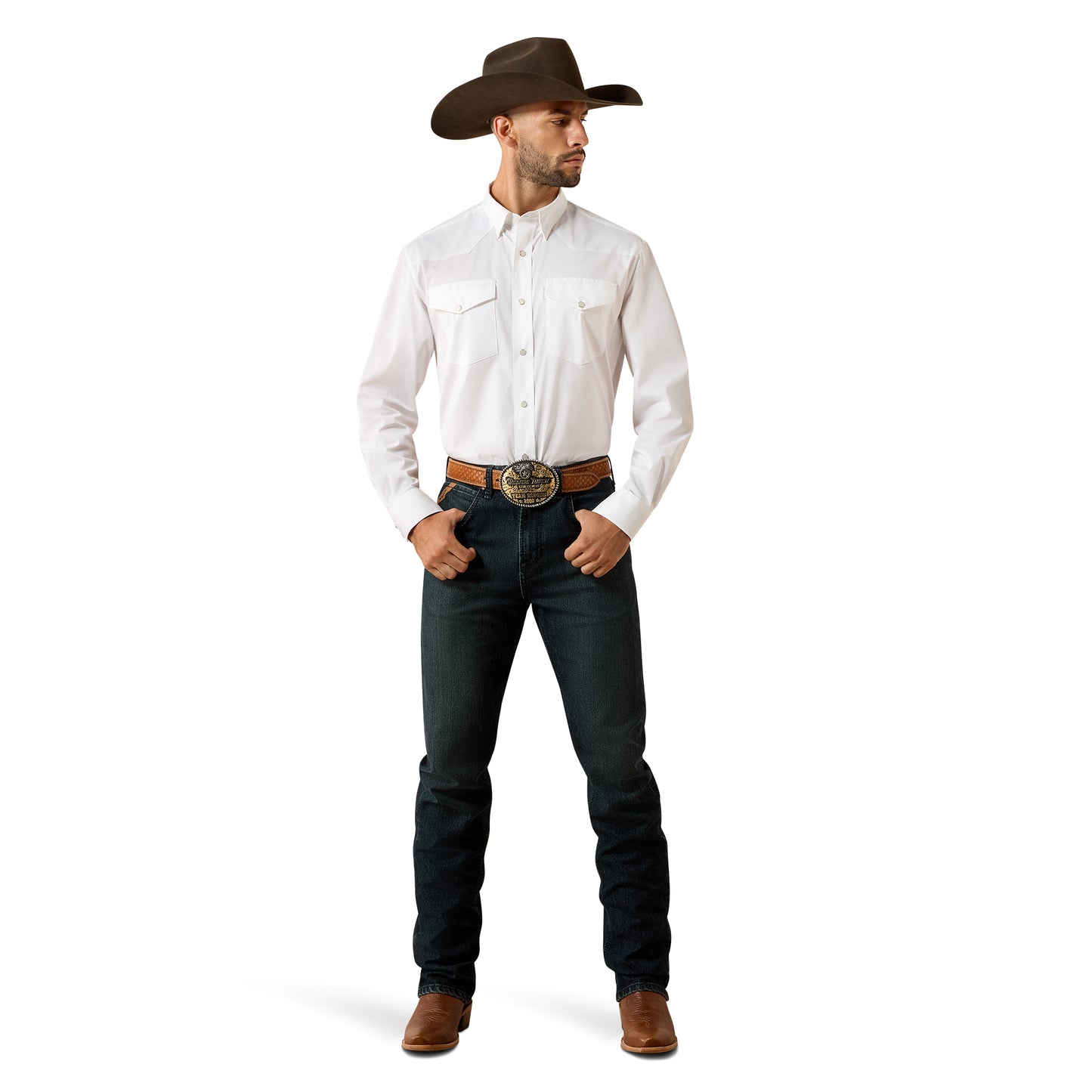Ariat Men's Everything White Classic Fit Snap Shirt 10079771