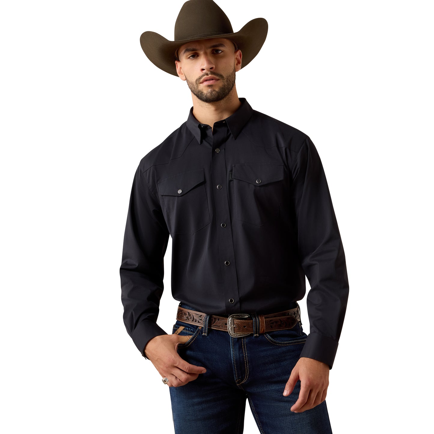 Ariat Men's Everything Black Classic Fit Snap Shirt 10079802
