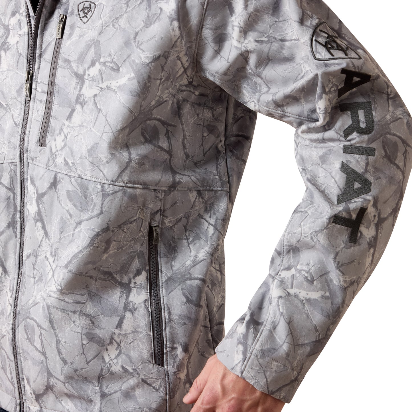 Ariat Men's Logo Grey Camo Print Softshell Jacket 10079815