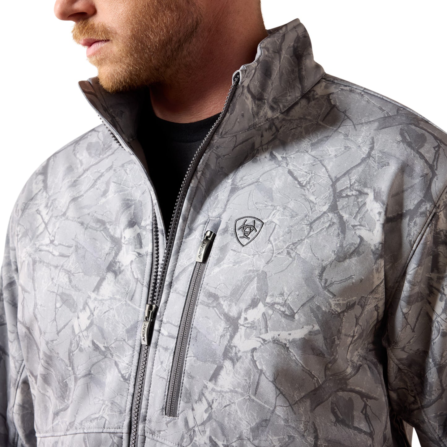 Ariat Men's Logo Grey Camo Print Softshell Jacket 10079815