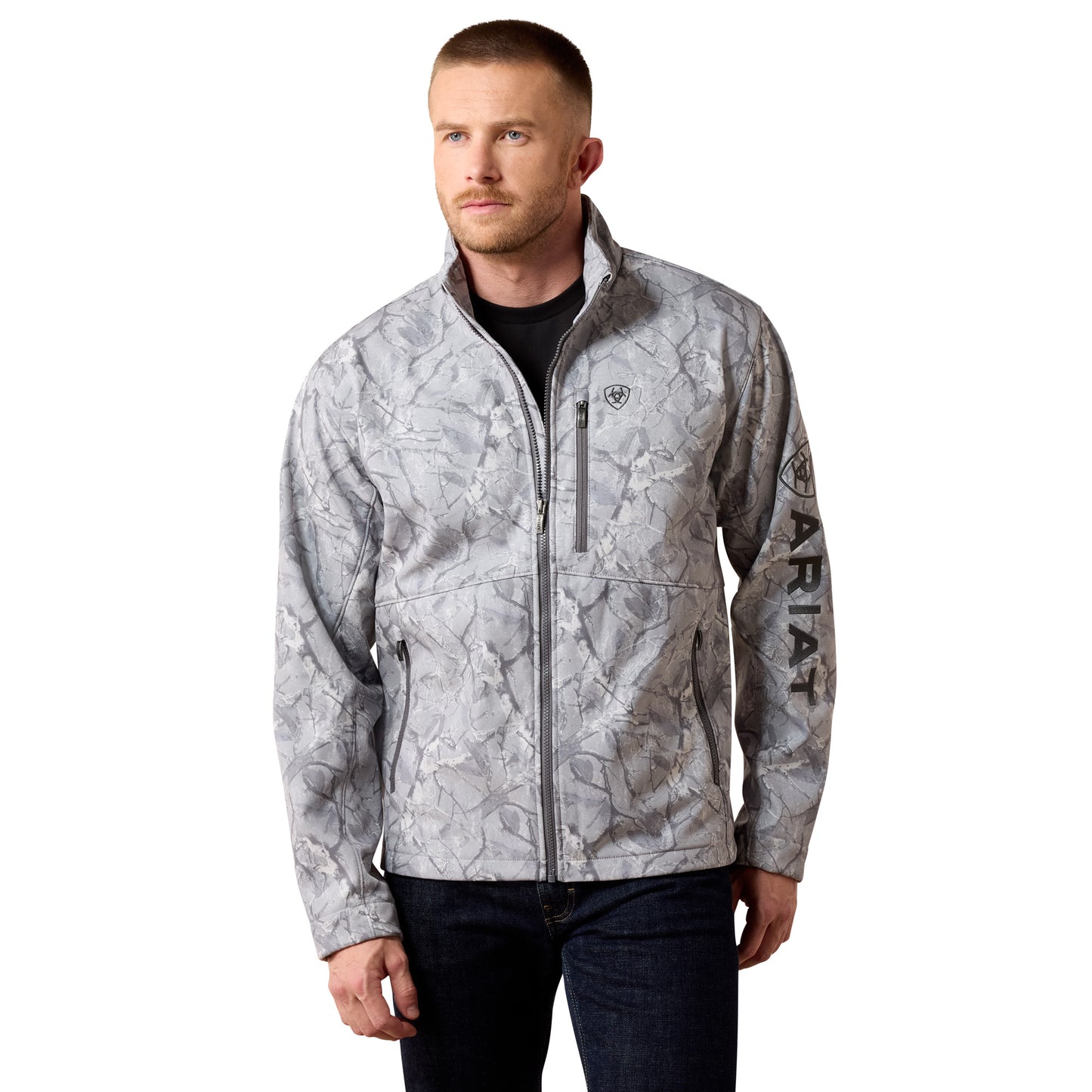 Ariat Men's Logo Grey Camo Print Softshell Jacket 10079815