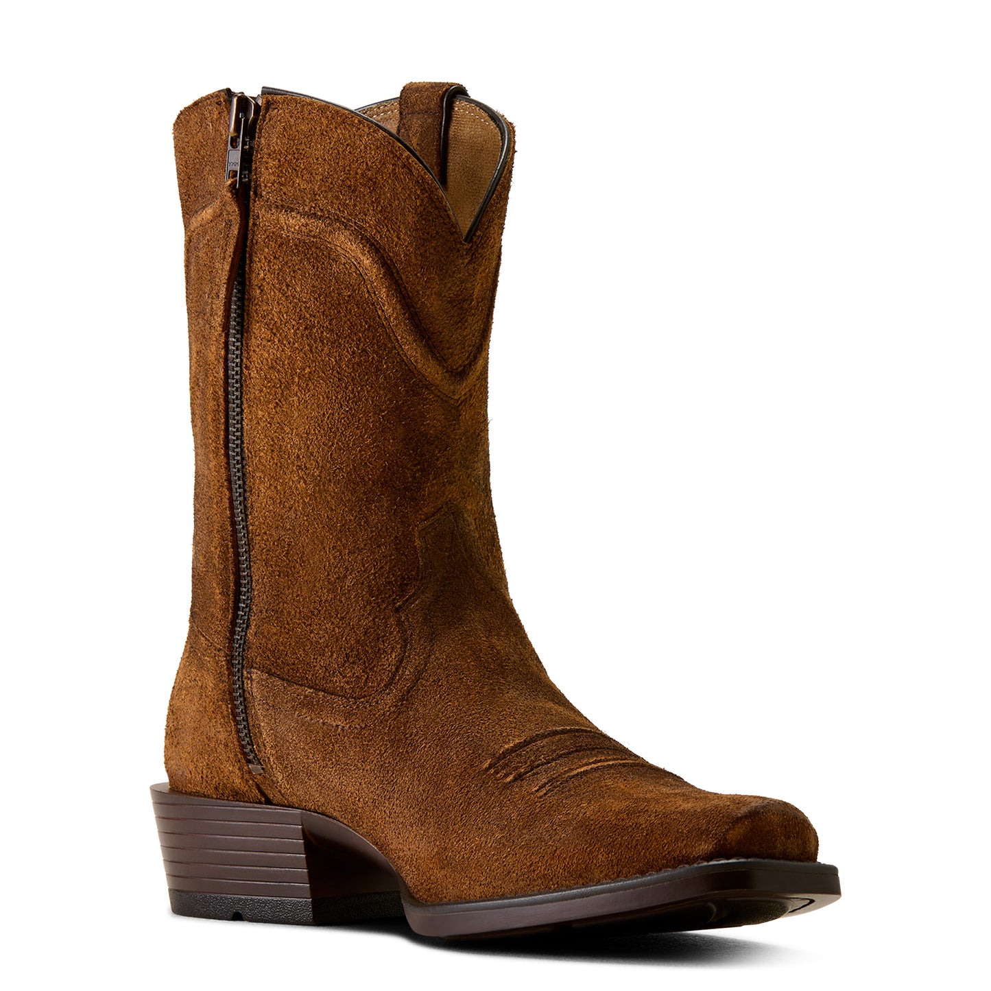 Ariat Men's Oliver Rusty Brown Suede Narrow Cutter Toe Western Boot 10080291
