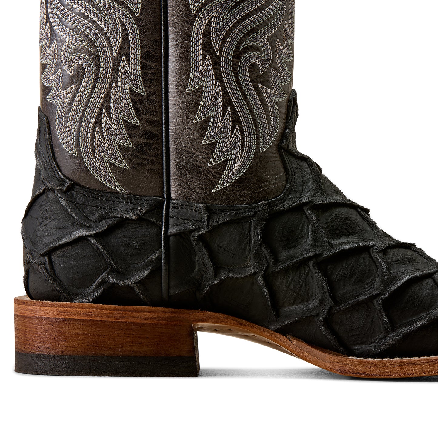 Ariat Men's Riverside Bayou Black Bass Print Square Toe Western Boot 10080346