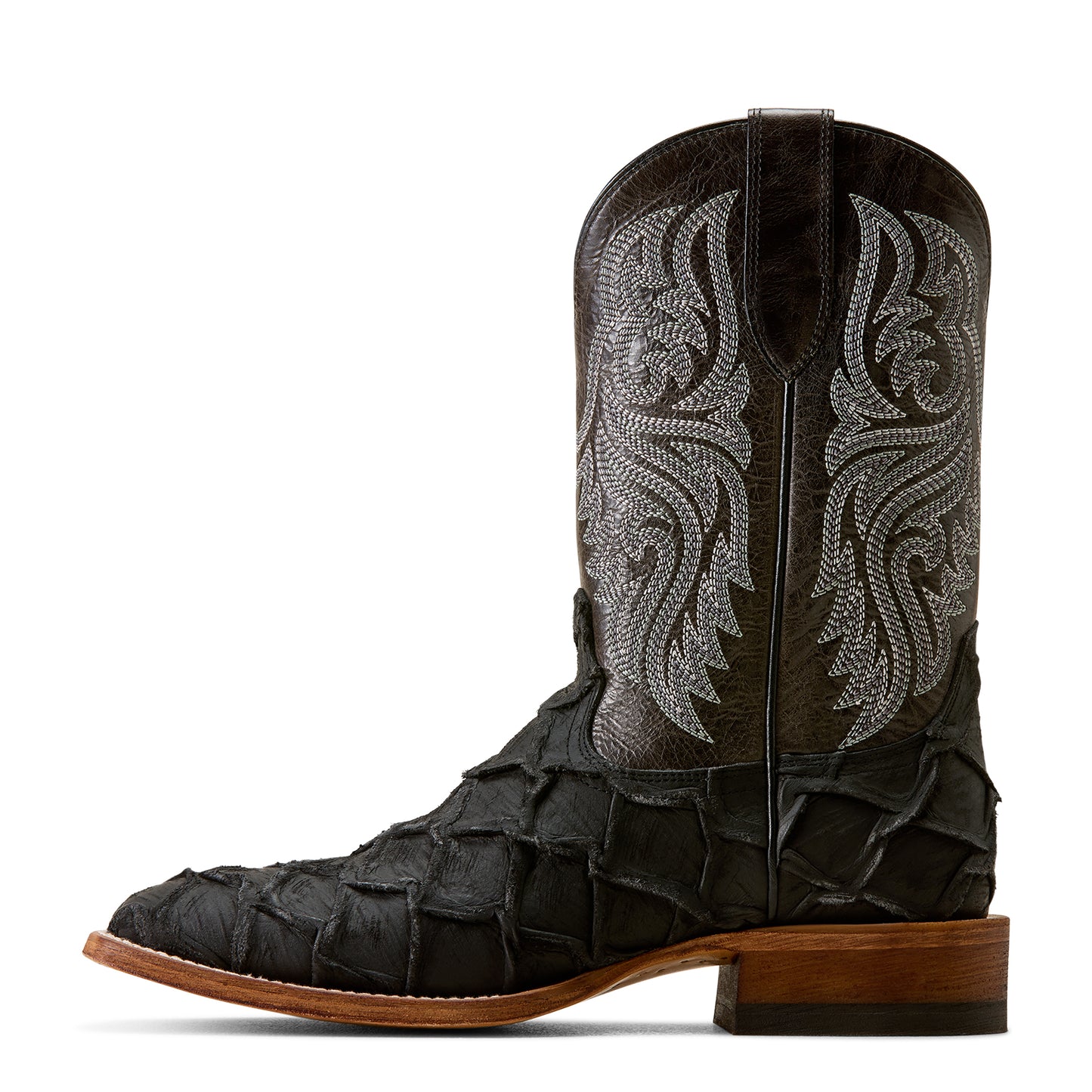 Ariat Men's Riverside Bayou Black Bass Print Square Toe Western Boot 10080346