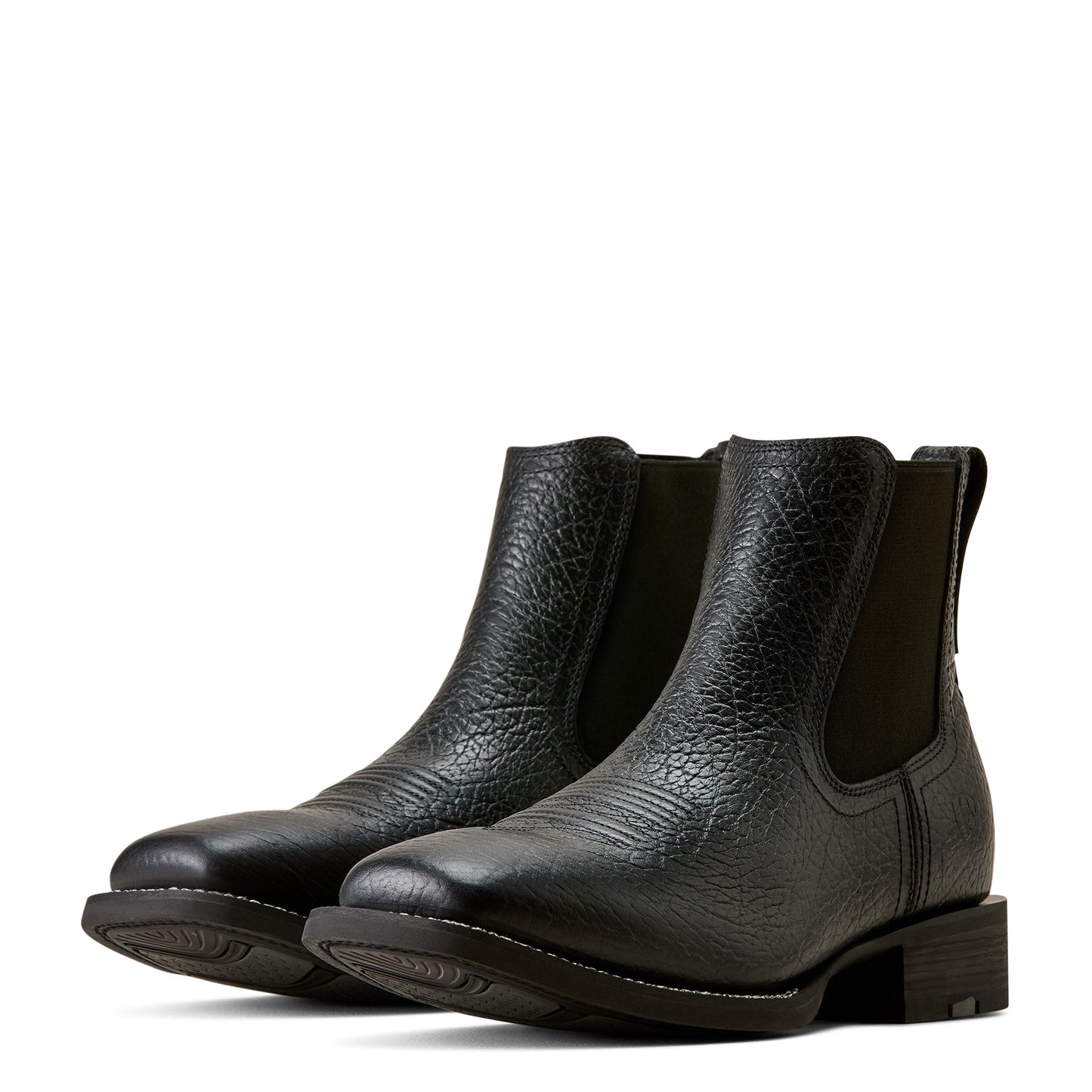 Ariat Men's Western Big Rig Black Adobe Wide Square Toe Chelsea Boot 10080501