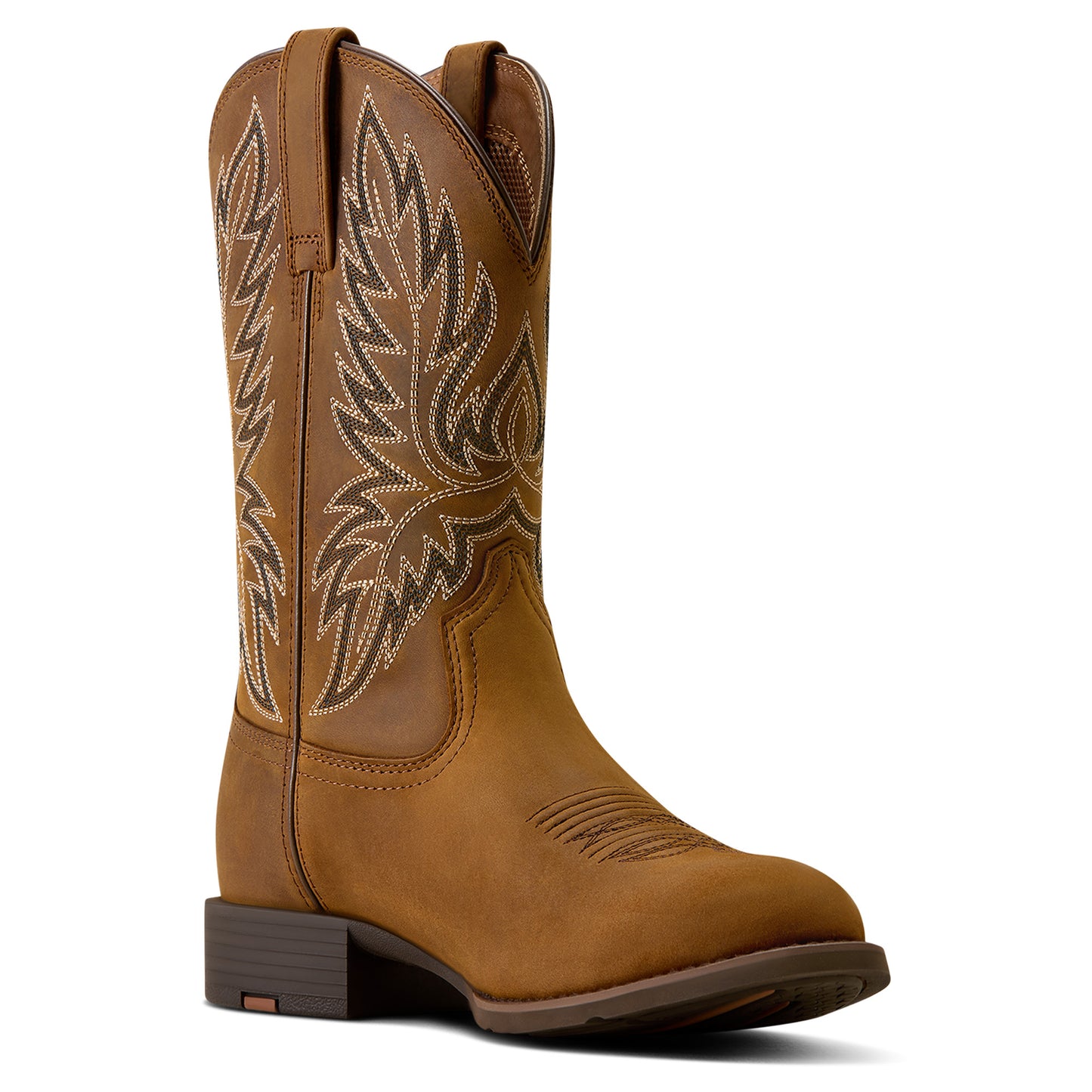Ariat Men's Sport Stockman Distressed Brown U Toe Cowboy Boot 10080534