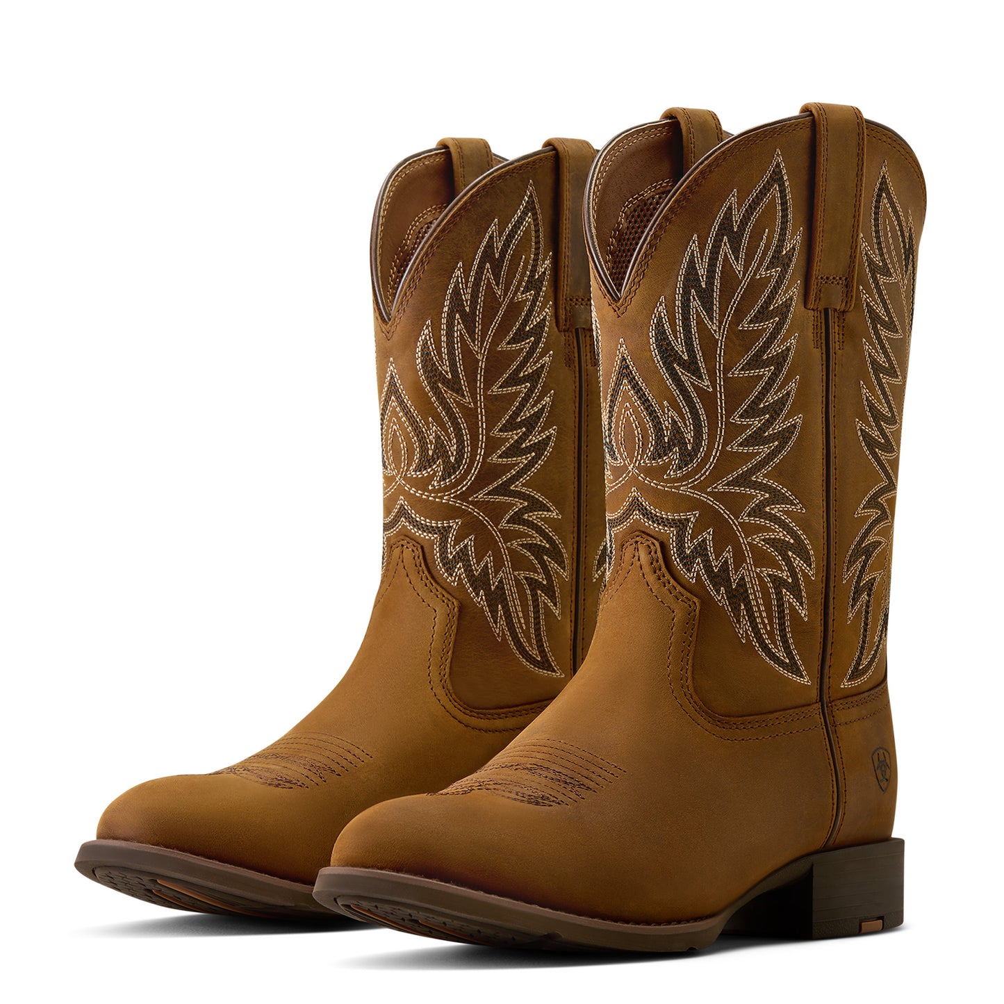 Ariat Men's Sport Stockman Distressed Brown U Toe Cowboy Boot 10080534