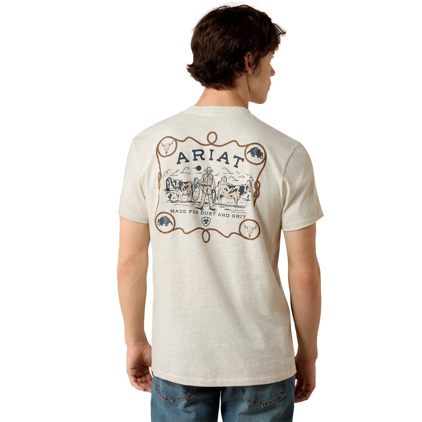Ariat Men's Bandana Bandit Oatmeal Heather T-Shirt 10080586