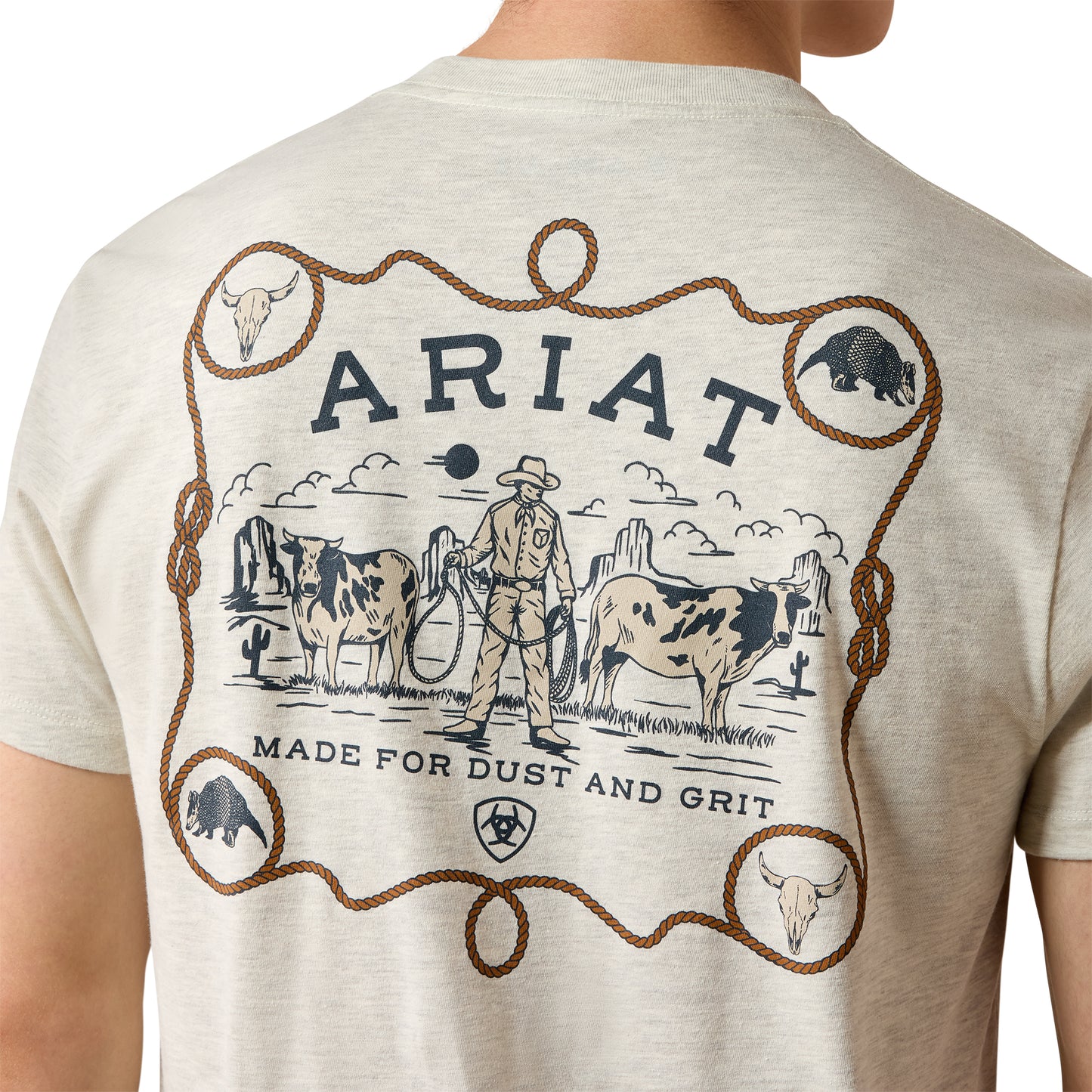 Ariat Men's Bandana Bandit Oatmeal Heather T-Shirt 10080586
