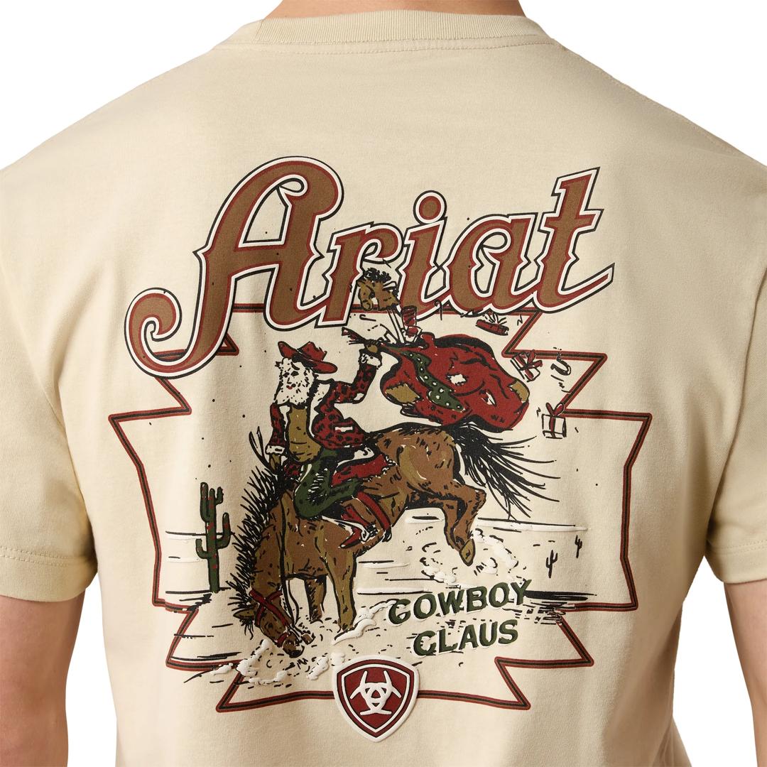 Ariat Men's Cowboy Claus Natural T-Shirt 10080588 detail01