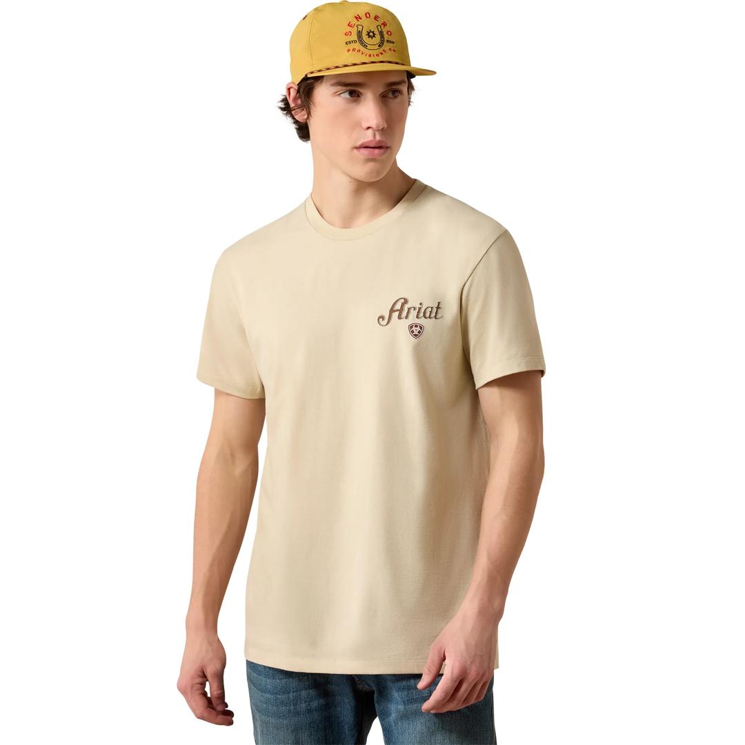 Ariat Men's Cowboy Claus Natural T-Shirt 10080588 front