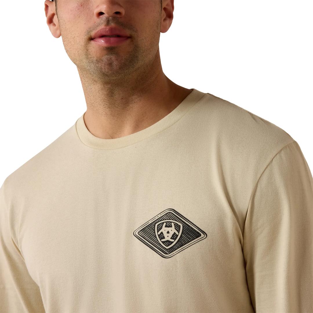 Ariat Men's Medallion Standard Long Sleeve Natural T-Shirt 10080589 detail02