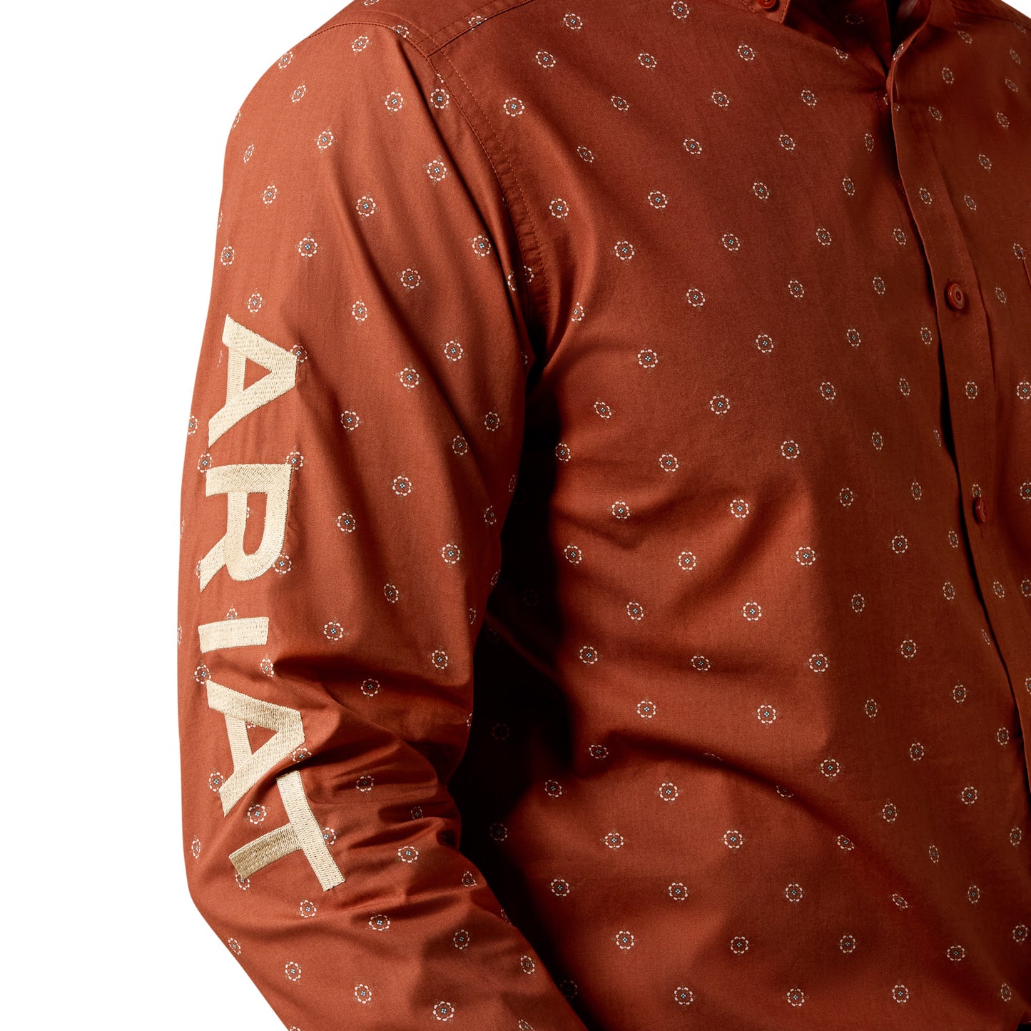 Ariat Men's Team Dakota Maple Syrup Medallion/Pebble Classic Fit Shirt 10080596