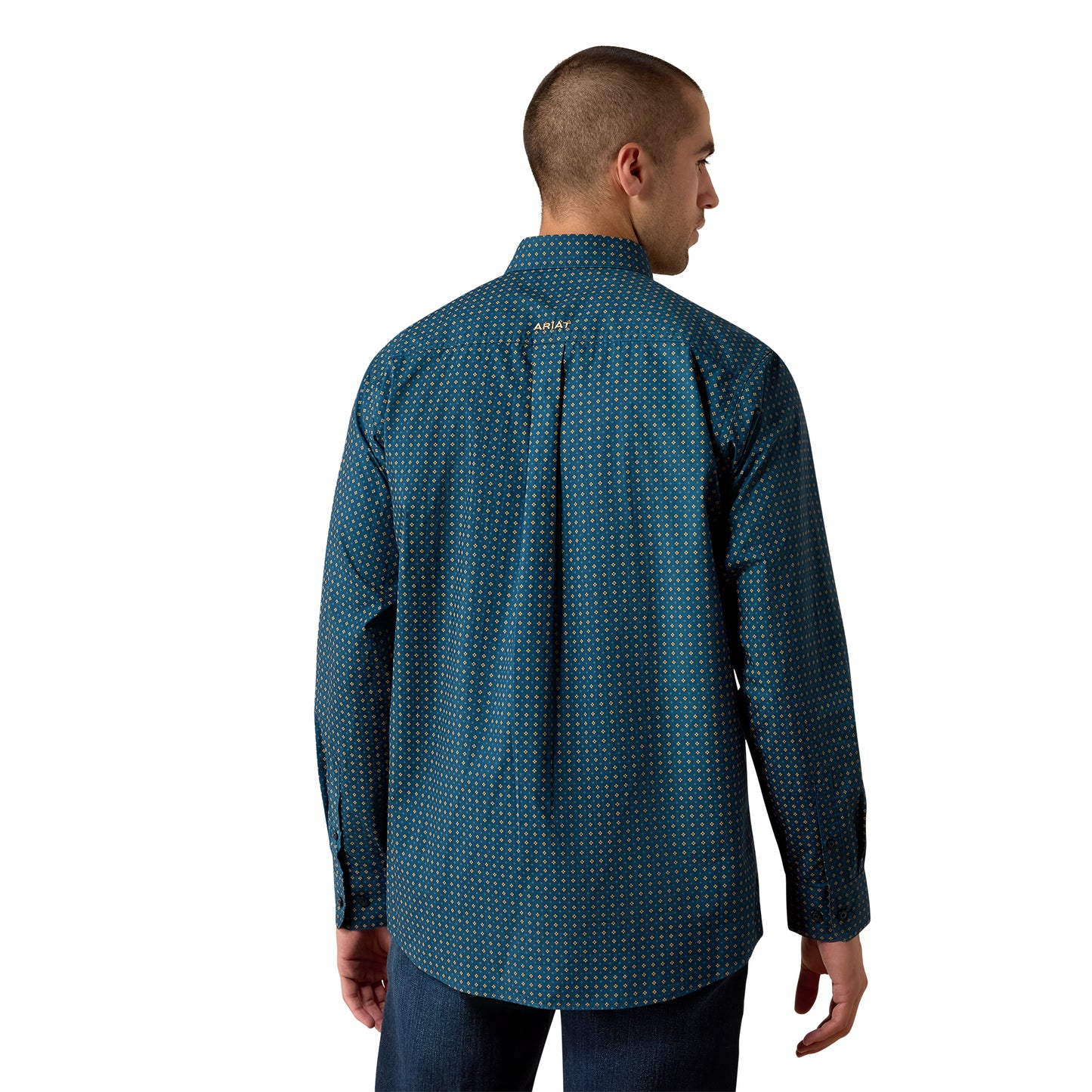 Ariat Men's Lovato Mojolica Blue Geo Print Classic Fit Shirt 10080598