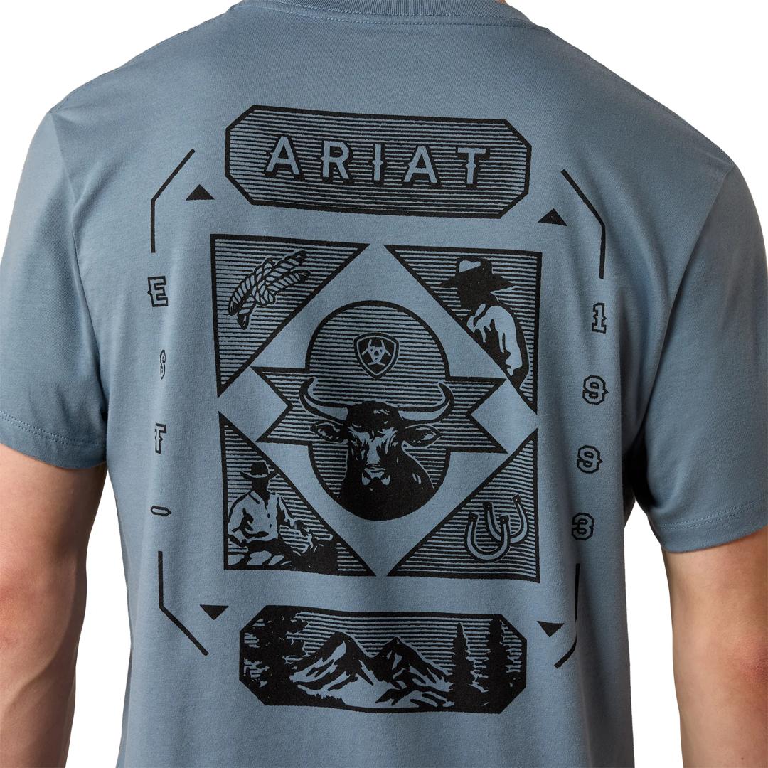 Ariat Men's Rope and Ride Light Denim T-Shirt 10080601 detail02