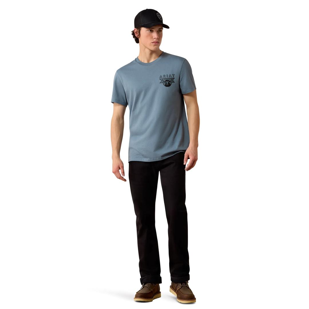 Ariat Men's Rope and Ride Light Denim T-Shirt 10080601 full