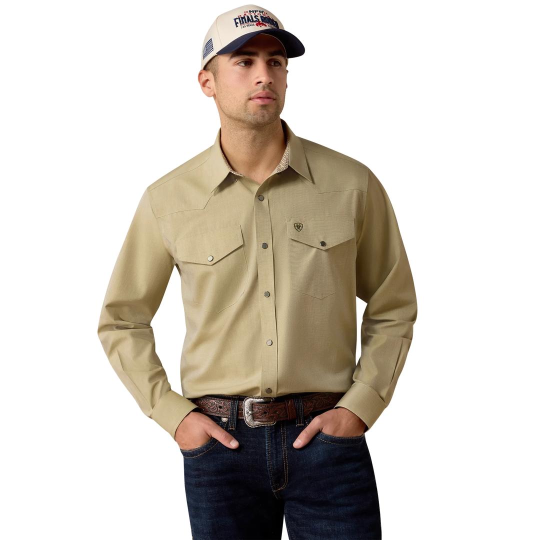 Ariat Men's Wrinkle Free Pinpoint Oxford Grape Leaf Classic Fit Shirt 10080615 front